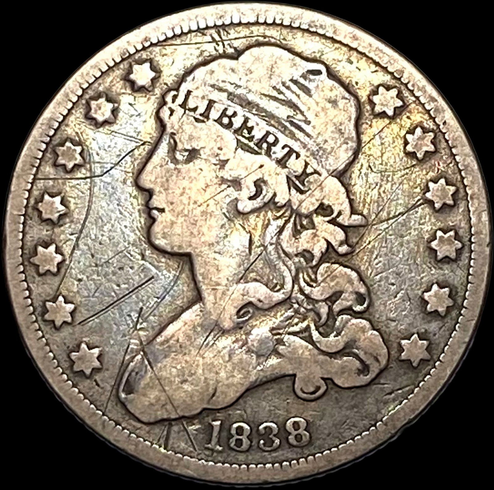 1838 Capped Bust Quarter LIGHTLY CIRCULATED: 1838 Capped Bust Quarter LIGHTLY CIRCULATED