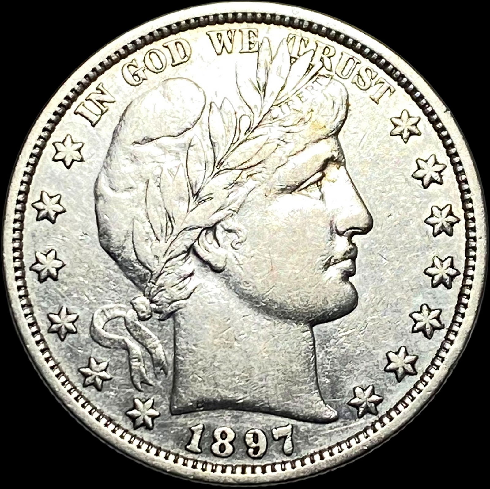 1897 Silver Half Dollar (Barber) NEARLY UNCIRCULATED (1 of 2)