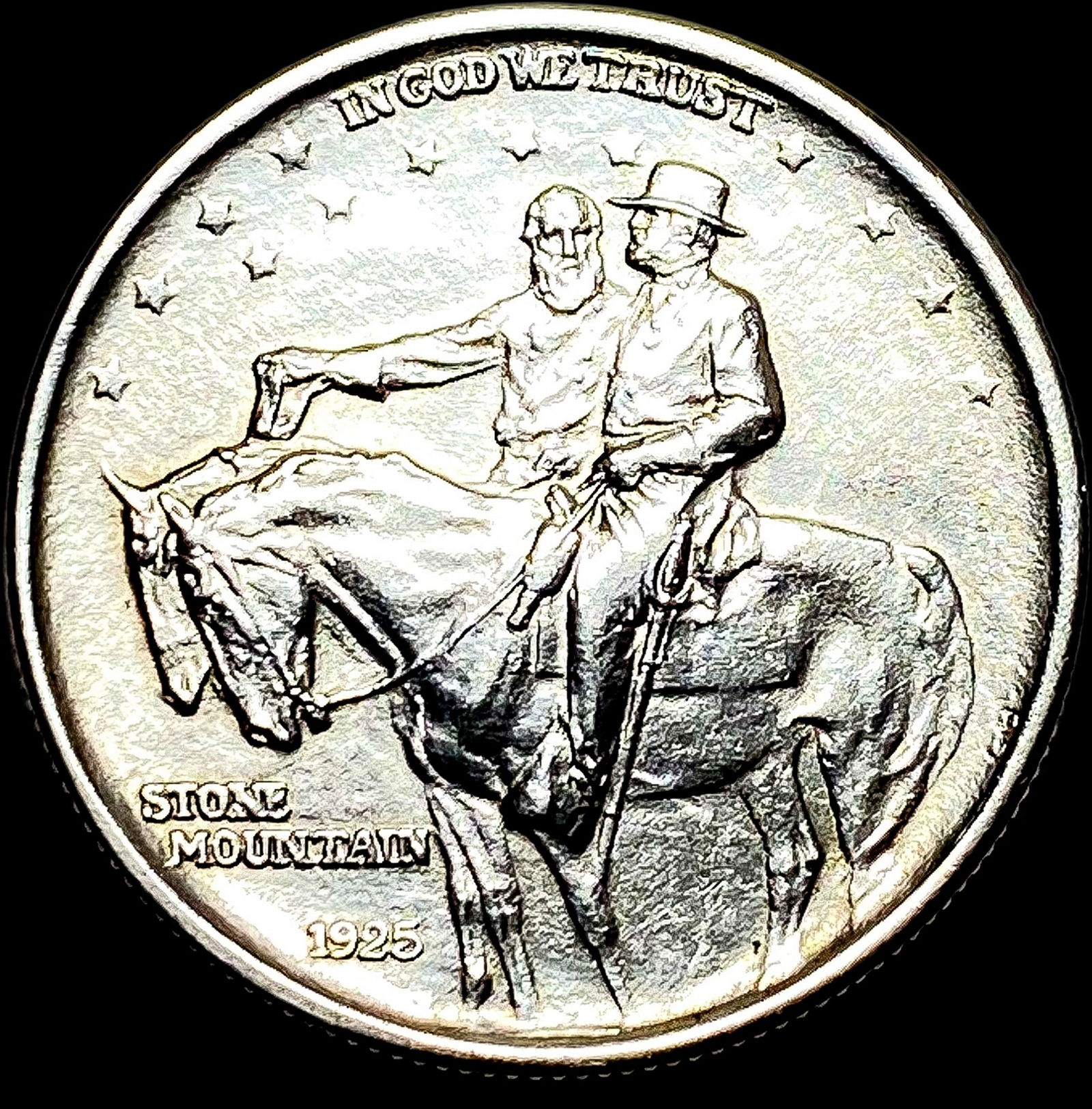 1925 Silver Stone Mountain Half Dollar CLOSELY UNCIRCULATED (1 of 2)