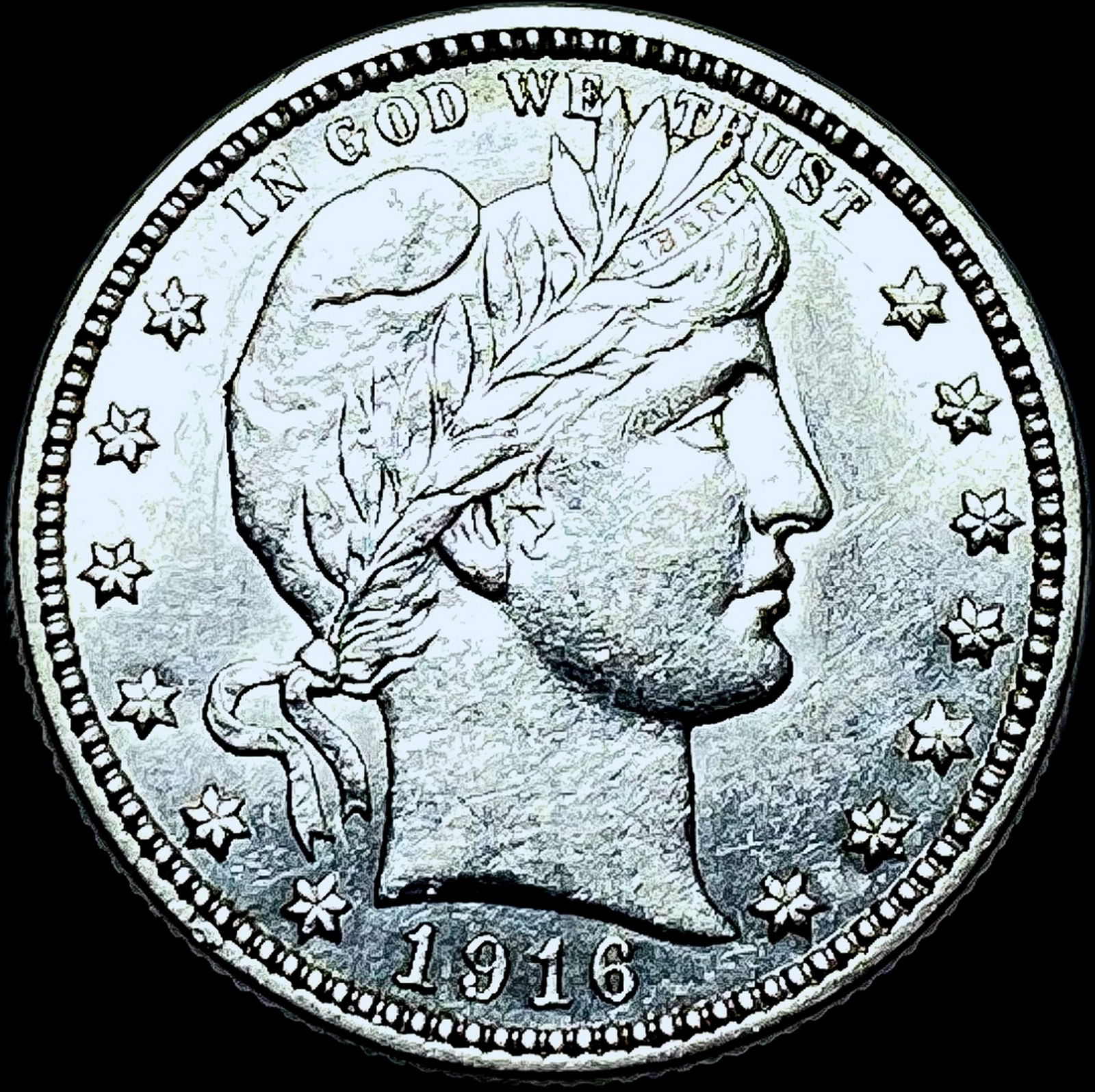 1916-D Silver Barber Quarter CHOICE AU (1 of 2)