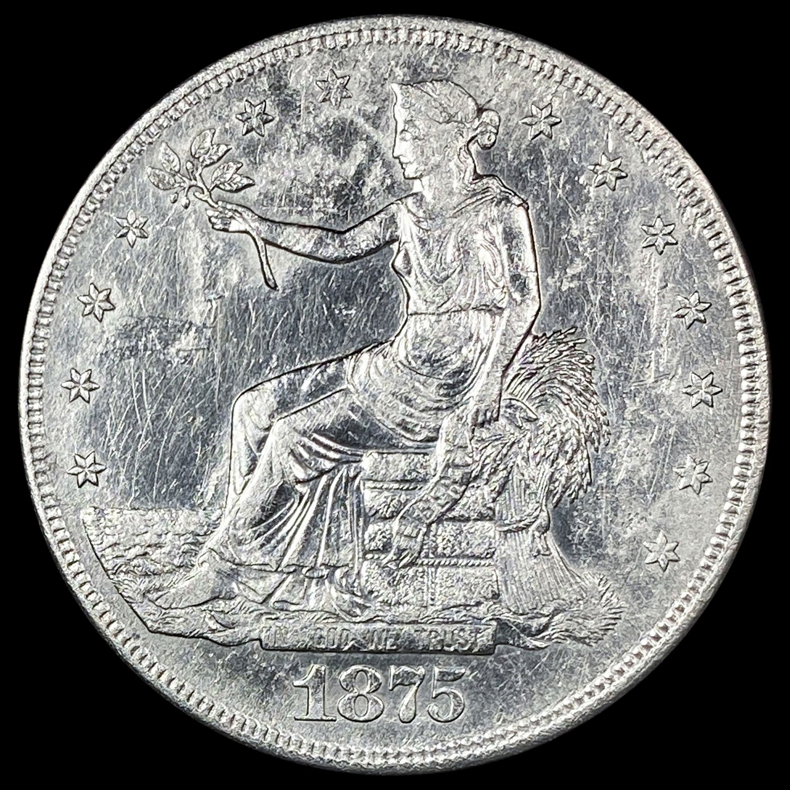 1875-S Silver Trade Dollar CLOSELY UNCIRCULATED: 1875-S Silver Trade Dollar CLOSELY UNCIRCULATED