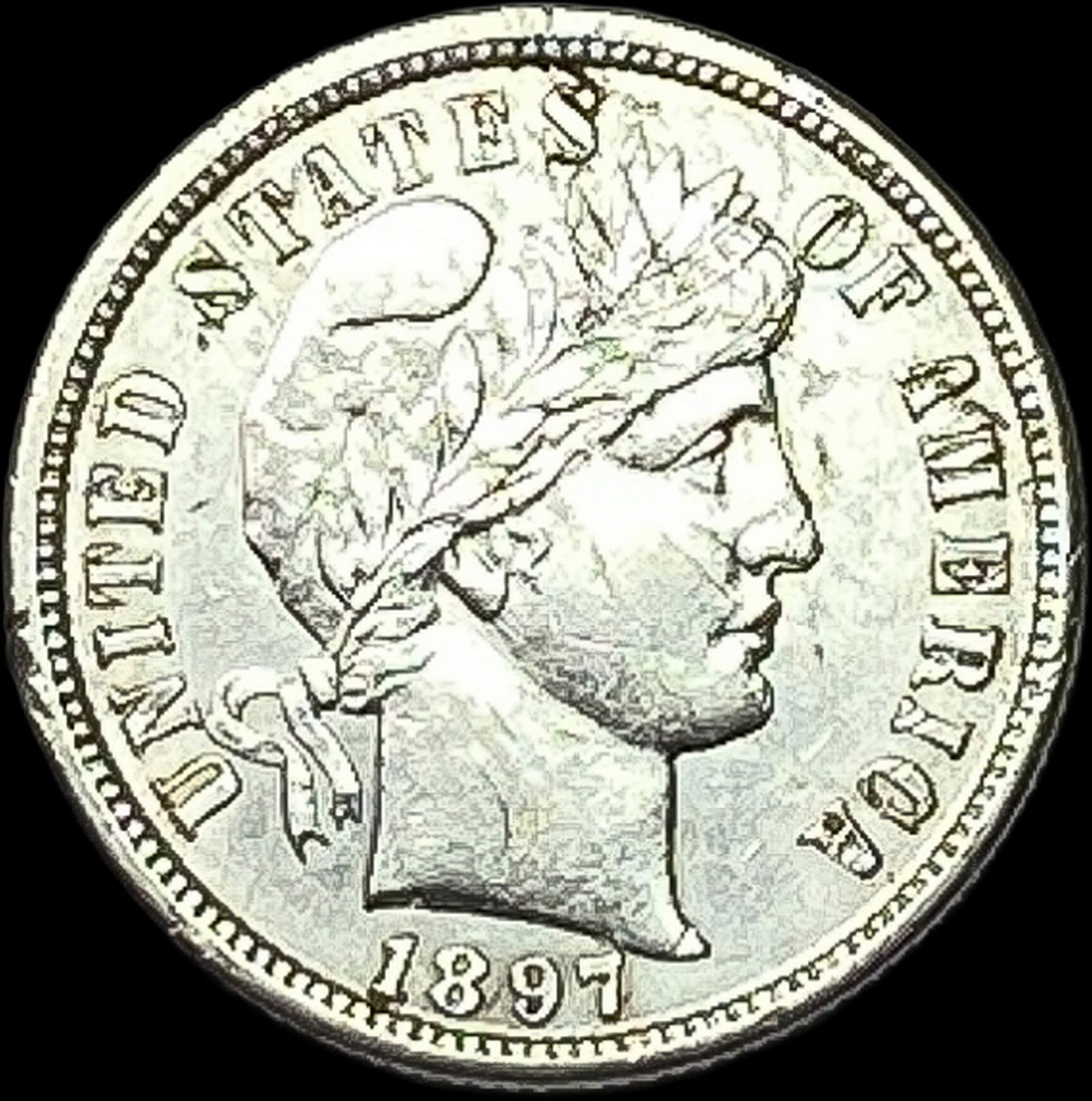 1897-S Silver Barber Dime CLOSELY UNCIRCULATED (1 of 2)