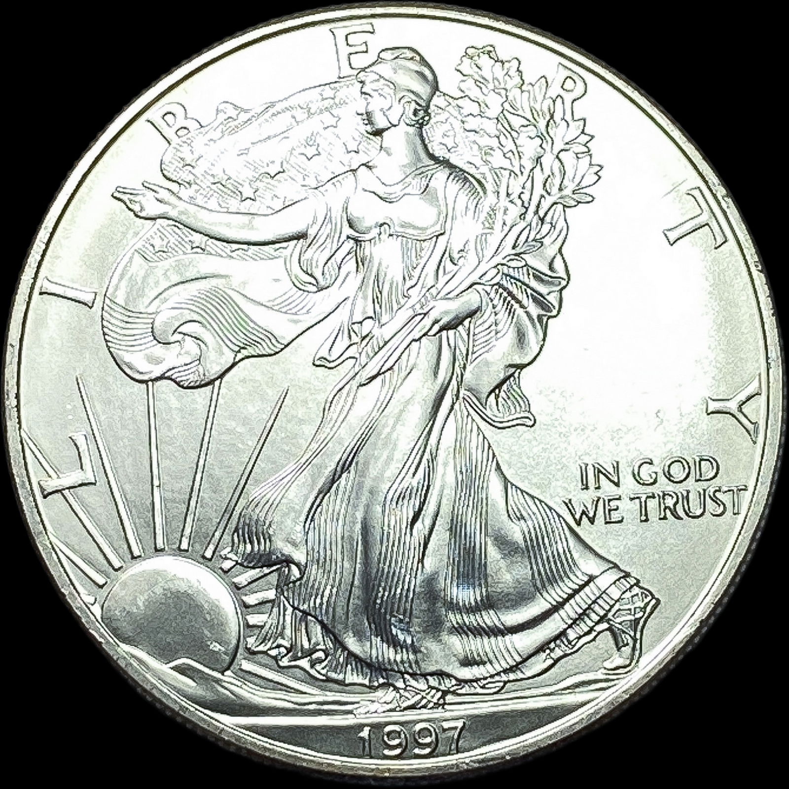 1997 1 oz Silver American Eagle $1 SUPERB GEM BU (1 of 2)