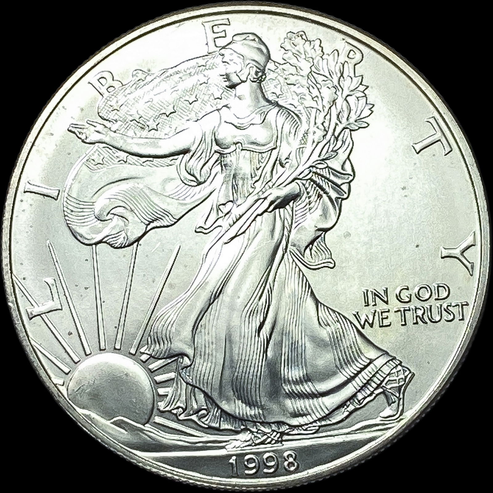 1998 1 oz Silver American Eagle $1 SUPERB GEM BU (1 of 2)