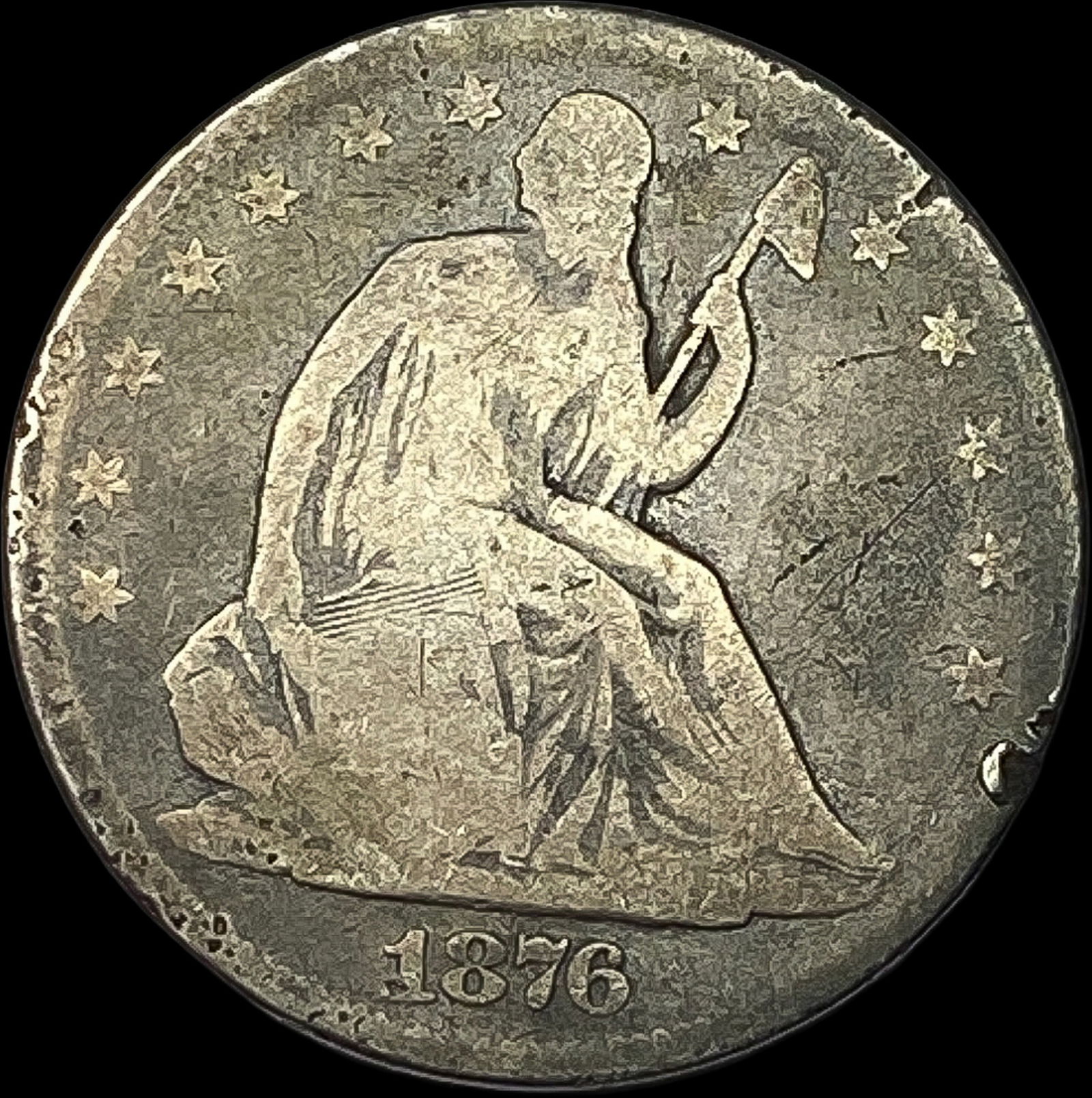 1876-S Silver Half Dollar (Seated Liberty) NICELY CIRCULATED (1 of 2)