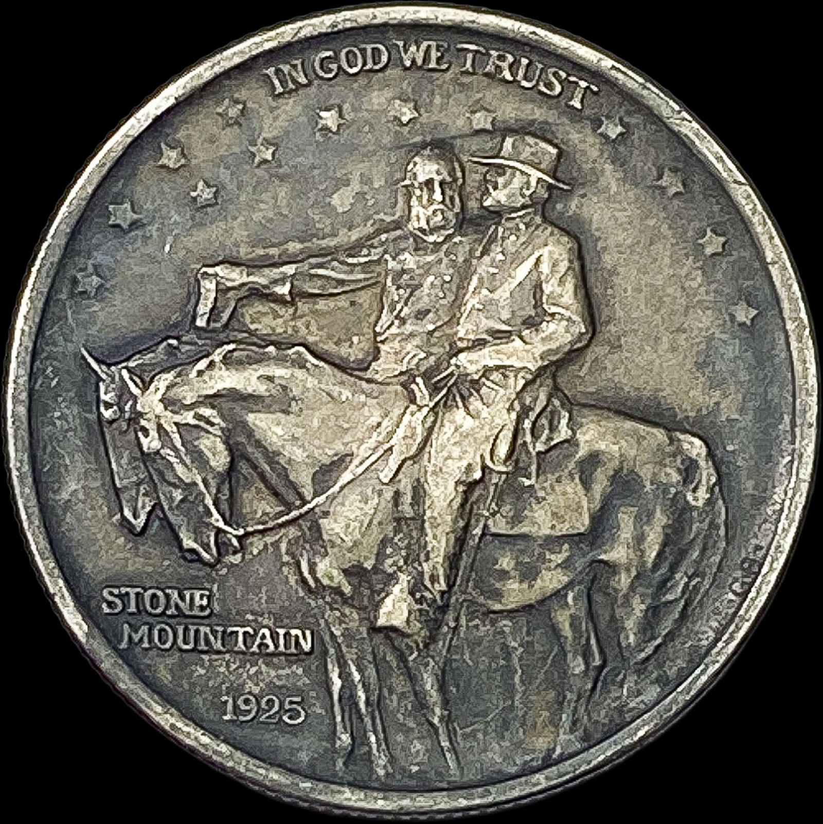 1925 Silver Stone Mountain Half Dollar NEARLY UNCIRCULATED (1 of 2)