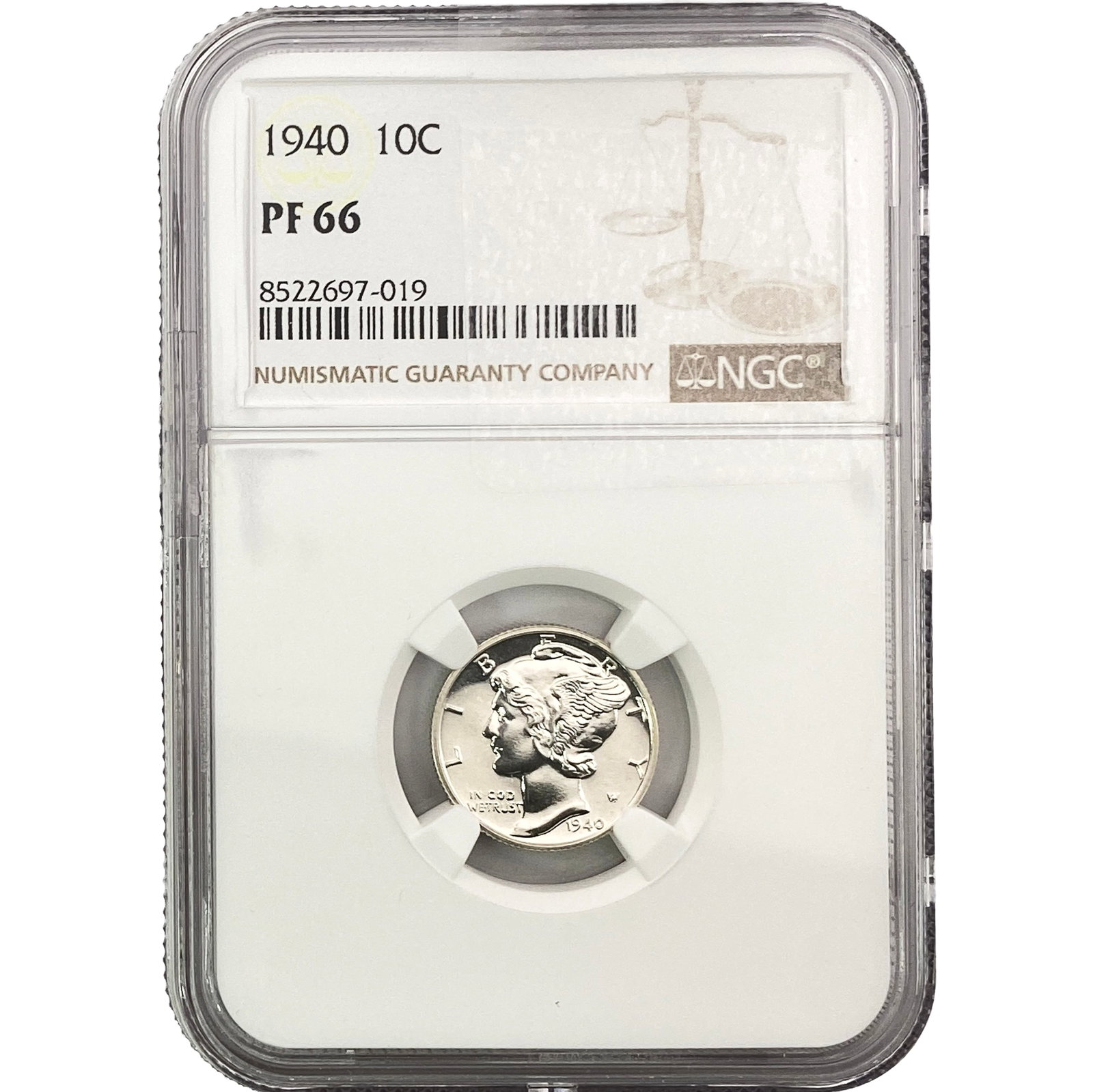 1940 Mercury Silver Dime NGC PF66: 1940 Mercury Silver Dime NGC PF66