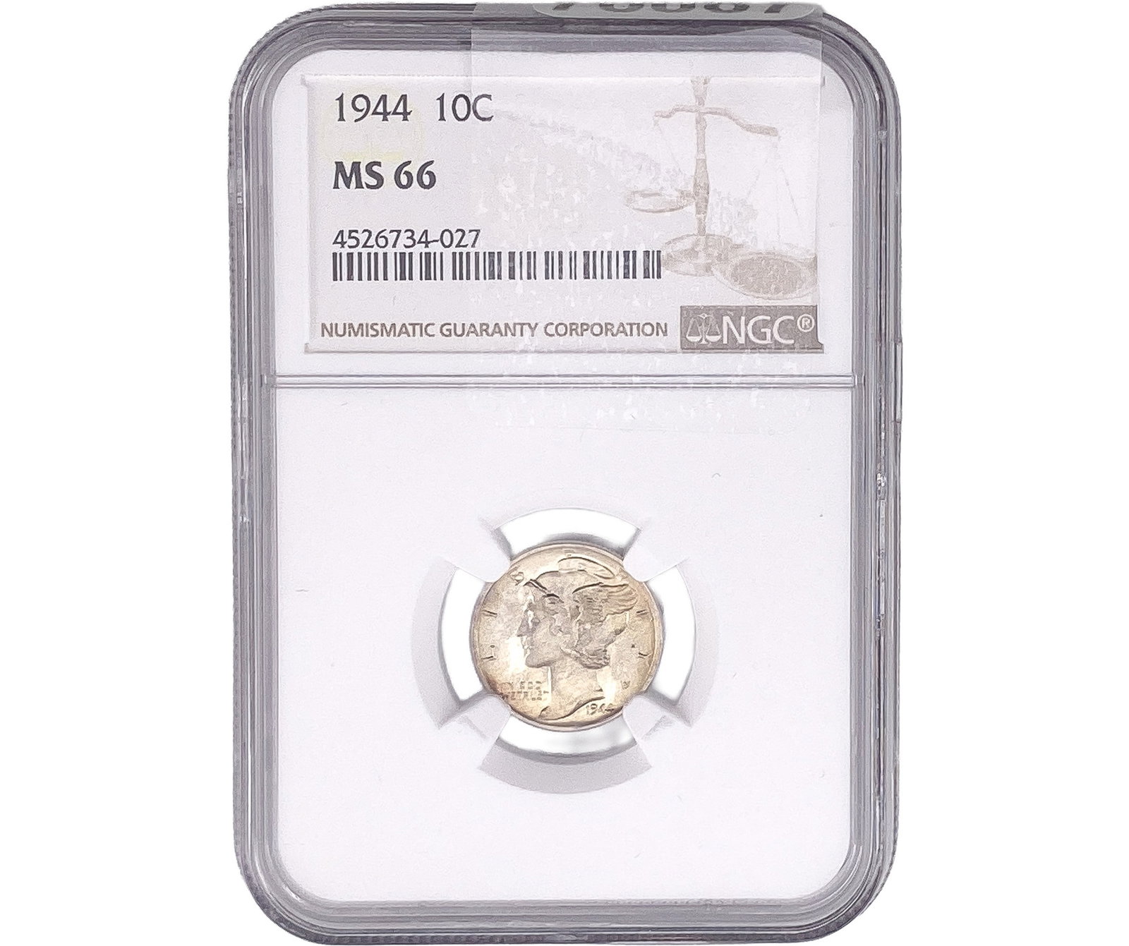 1944 Mercury Silver Dime NGC MS66: 1944 Mercury Silver Dime NGC MS66
