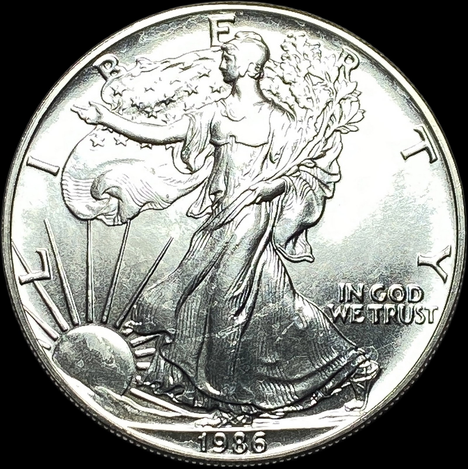 1986 1oz Silver American Eagle $1 SUPERB GEM BU: 1986 1oz Silver American Eagle $1 SUPERB GEM BU