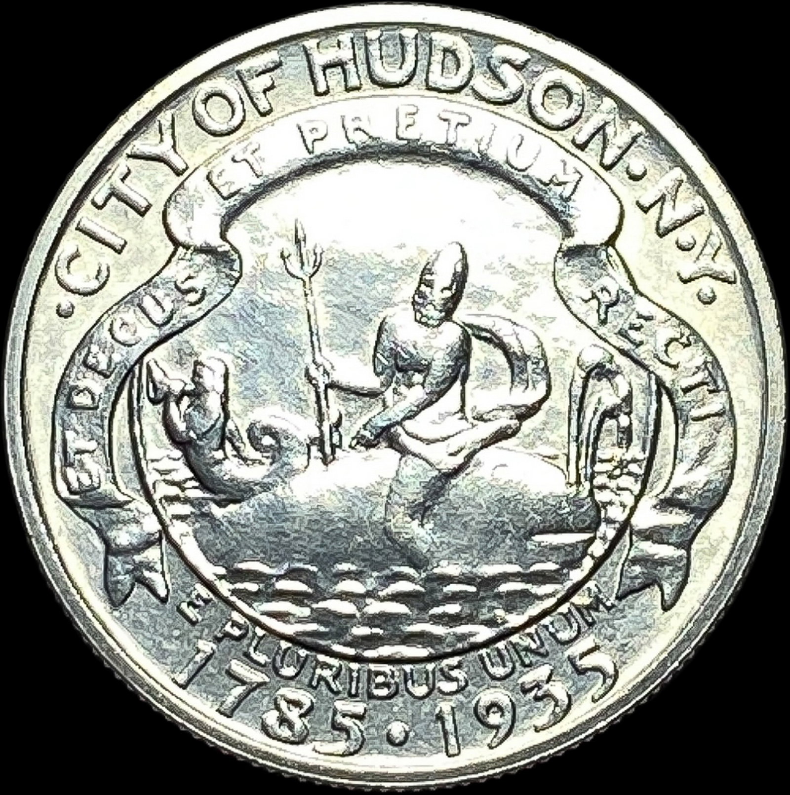 1935 Hudson Silver Half Dollar CLOSELY UNCIRCULATED: 1935 Hudson Silver Half Dollar CLOSELY UNCIRCULATED