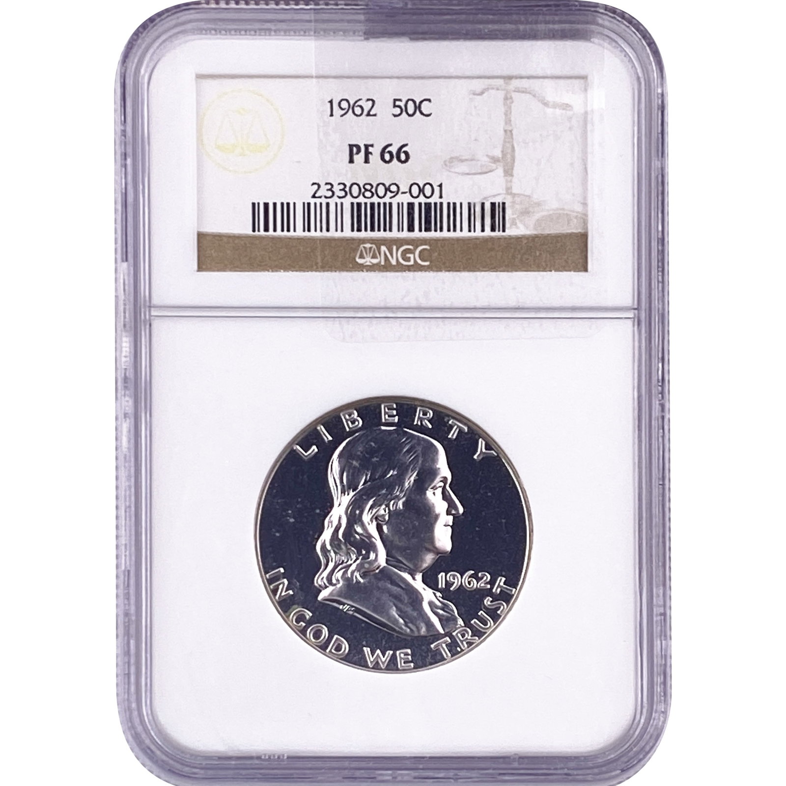 1962 Franklin Half Dollar NGC PF66: 1962 Franklin Half Dollar NGC PF66