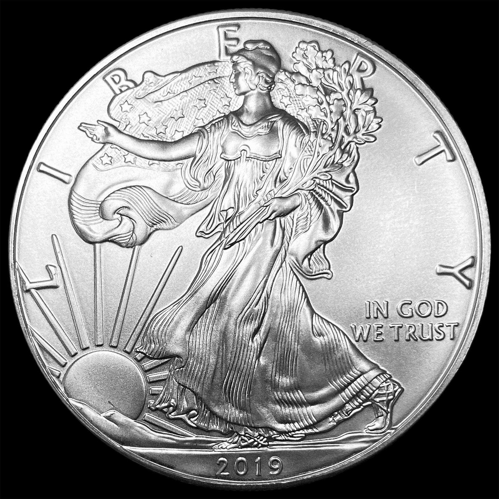 2019 1oz Silver American Eagle SUPERB GEM BU: 2019 1oz Silver American Eagle SUPERB GEM BU