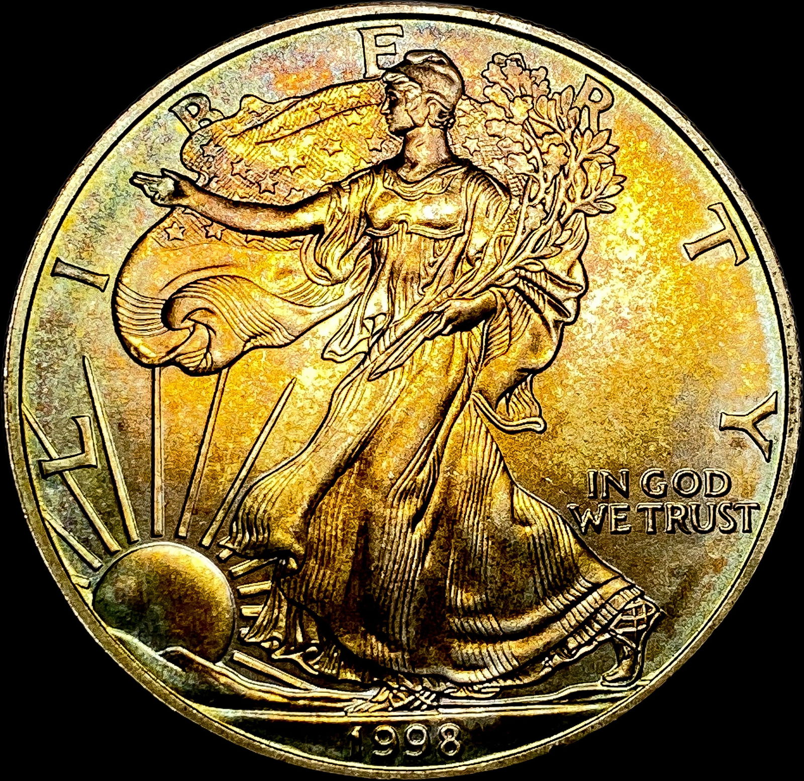 1998 1oz Silver American Eagle CLOSELY UNCIRCULATED (1 of 2)