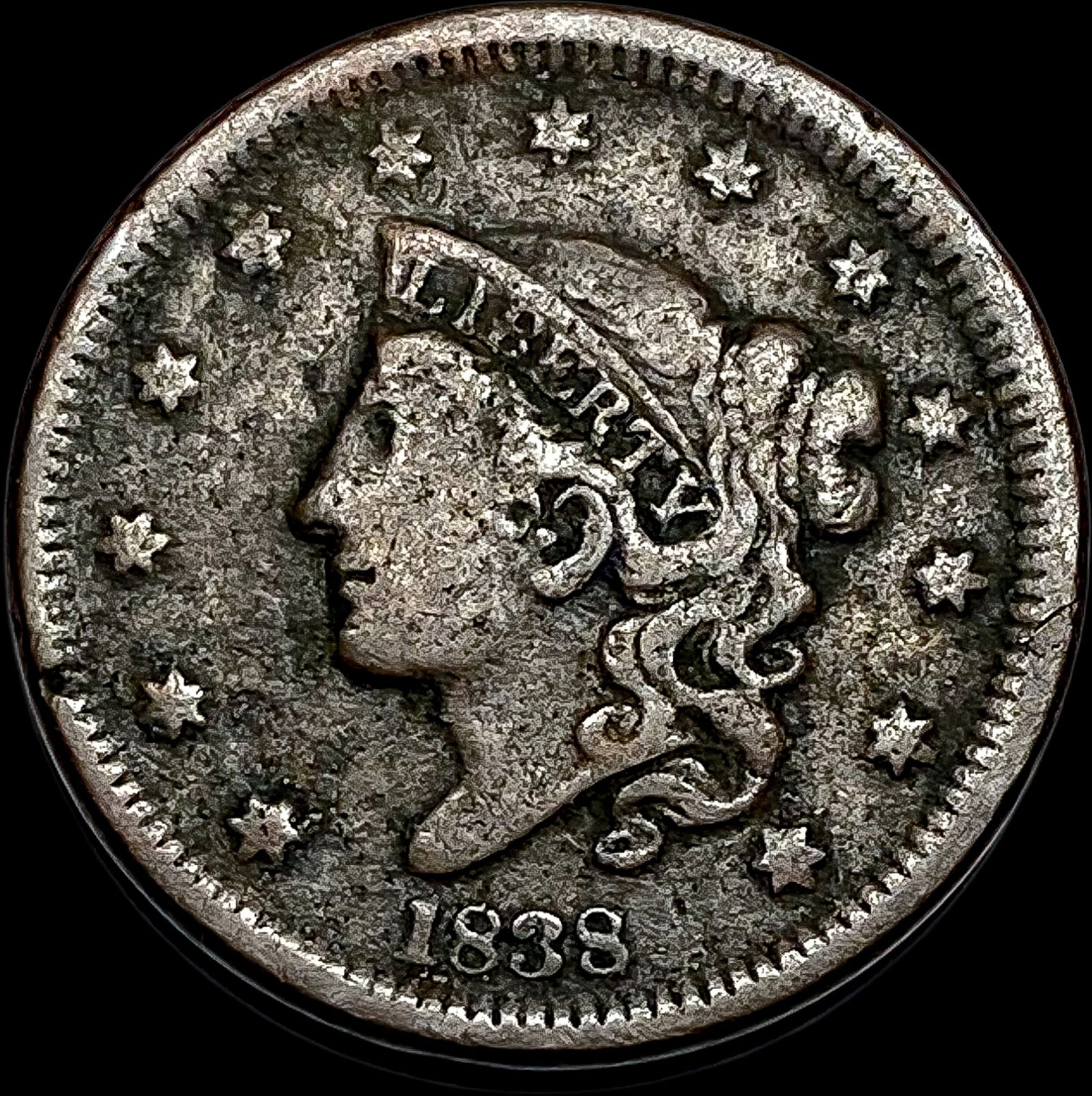 1838 Coronet Head Large Cent CLOSELY UNCIRCULATED (1 of 2)