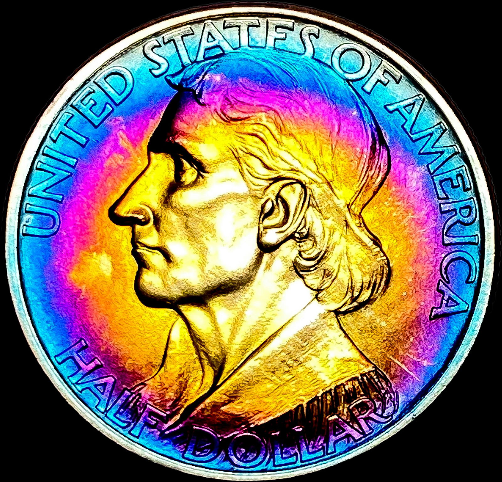 1938-D Toned Silver Boone Half Dollar CHOICE BU (1 of 2)
