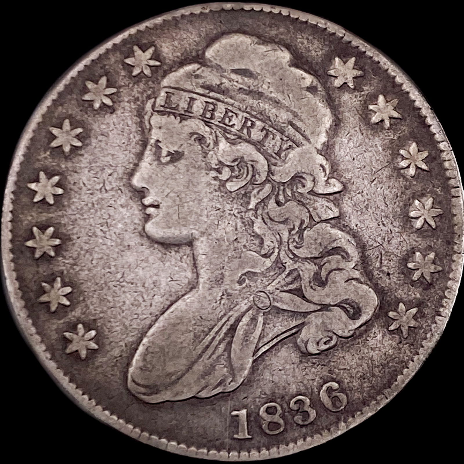 1836 Silver Capped Bust Half Dollar LIGHTLY CIRCULATED (1 of 2)