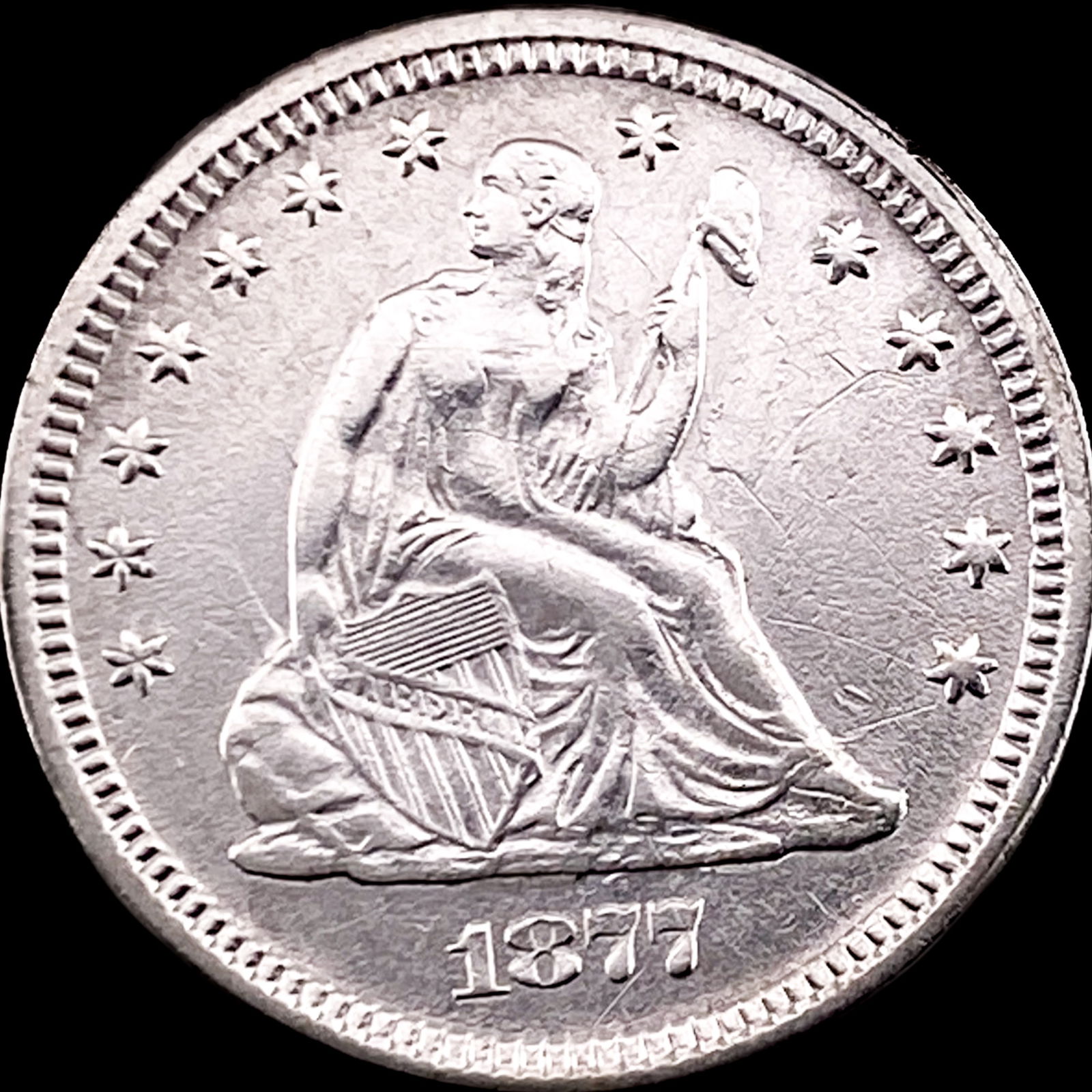 1877 Seated Liberty Quarter CLOSELY UNCIRCULATED (1 of 2)
