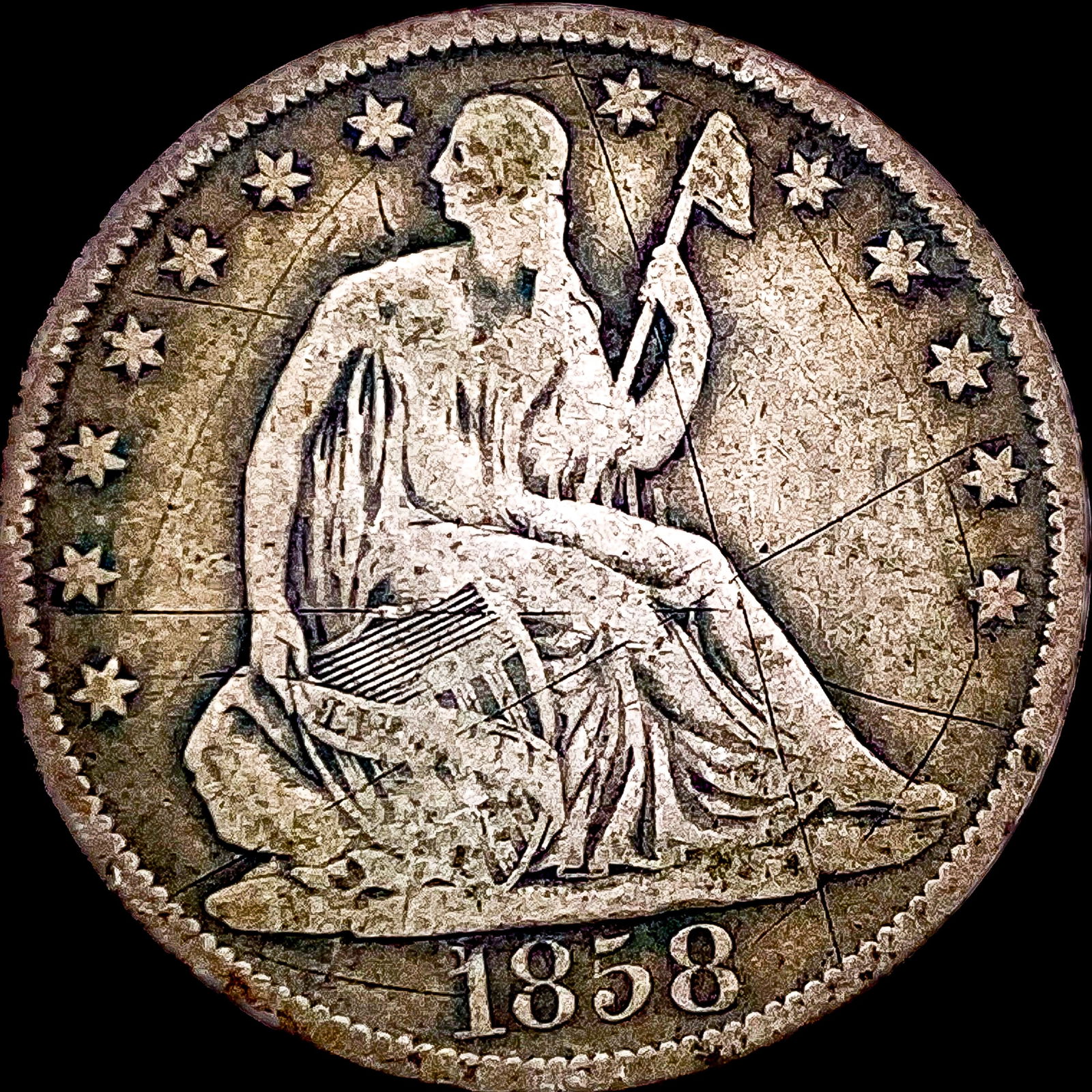 1858-O Seated Liberty Half Dollar NICELY CIRCULATED (1 of 2)