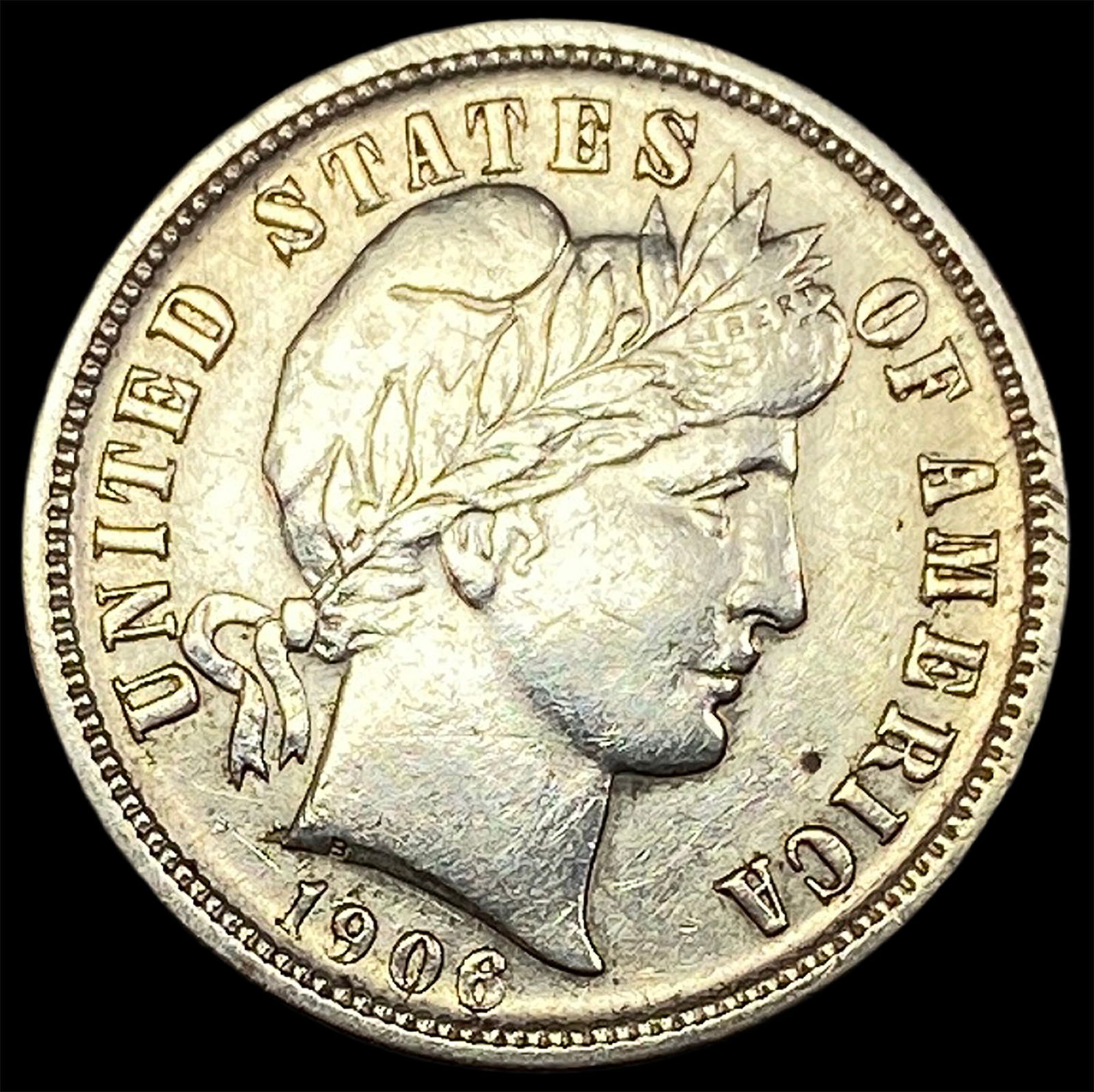 1906-O Silver Barber Dime CLOSELY UNCIRCULATED (1 of 2)