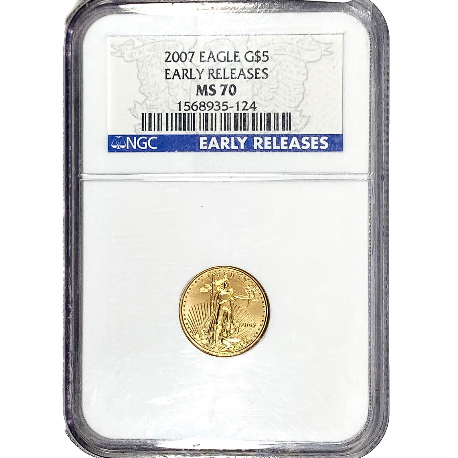 2007 Gold $5 American Eagle 1/10 oz NGC MS70 (1 of 2)