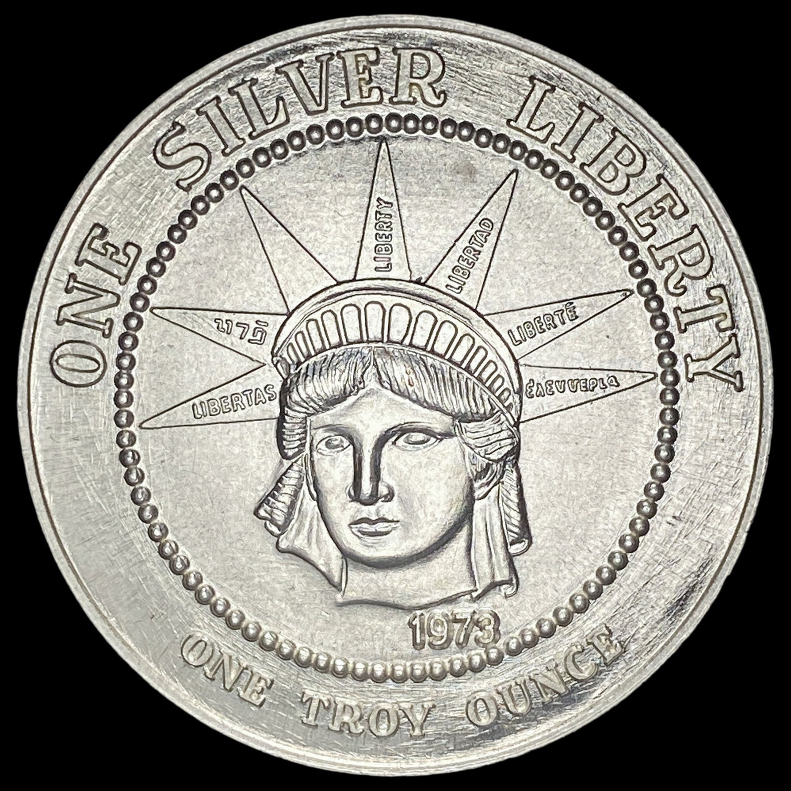 1973 Silver Round 1oz .999 Fine Silver CHOICE BU (1 of 2)