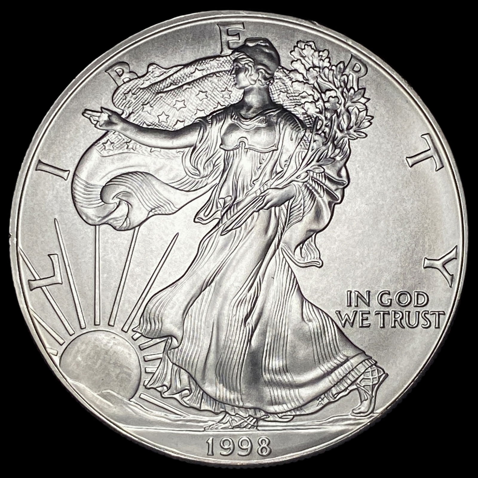 1998 1oz Silver American Eagle SUPERB GEM BU (1 of 2)