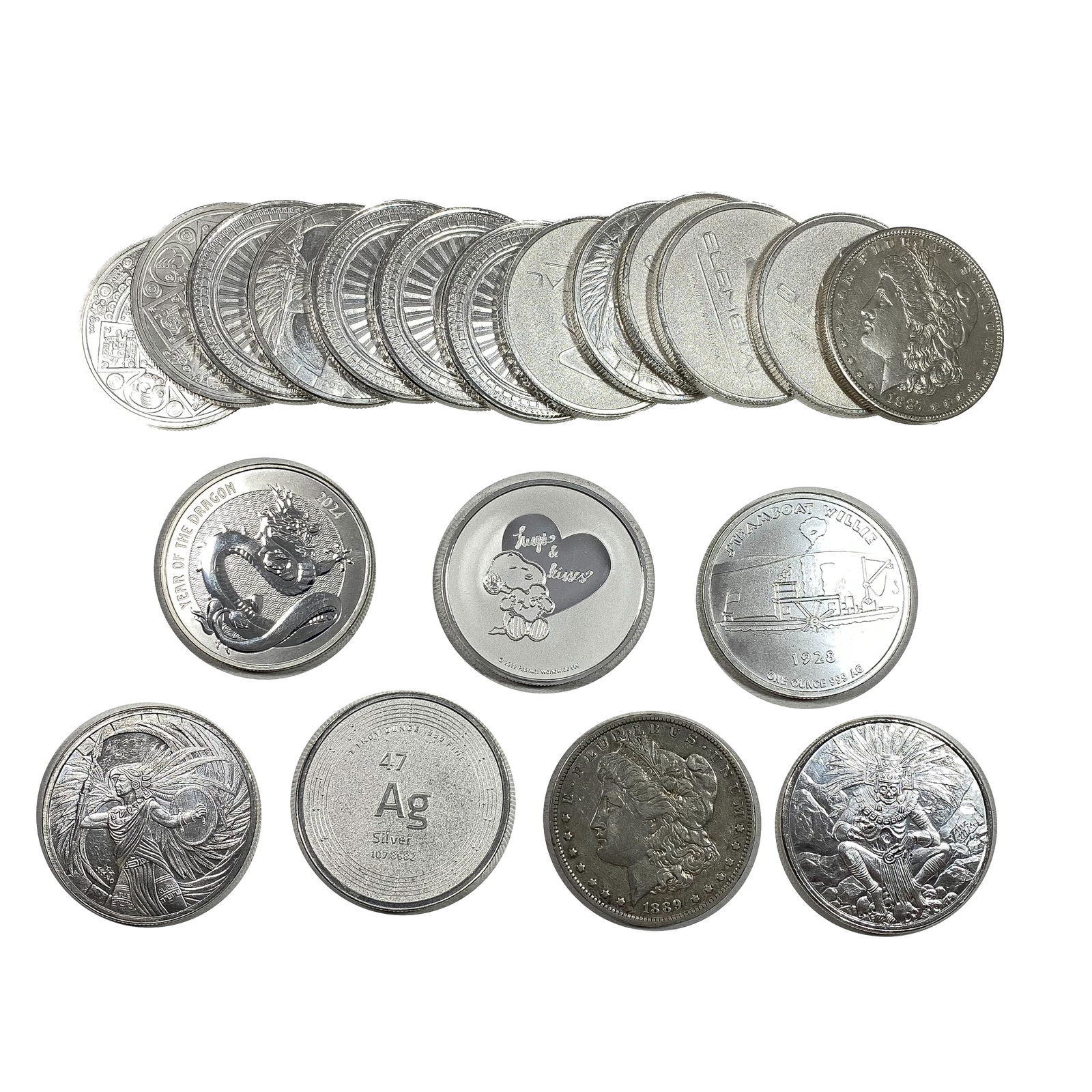 [20 Coins] Various Silver U.S. and other countries coins (1 of 2)