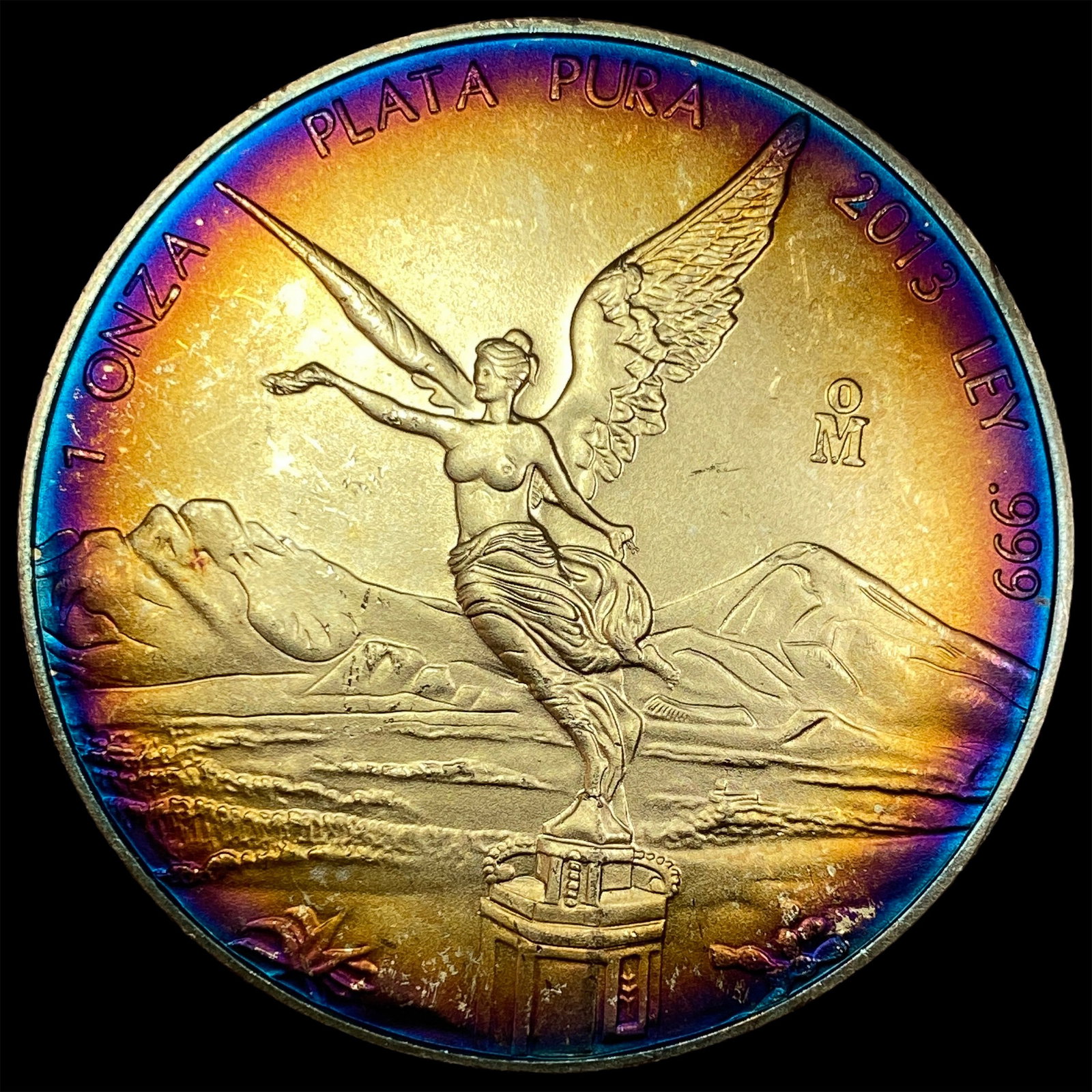 2013 Toned Mexico 1oz Silver Libertad SUPERB GEM BU: 2013 Toned Mexico 1oz Silver Libertad SUPERB GEM BU