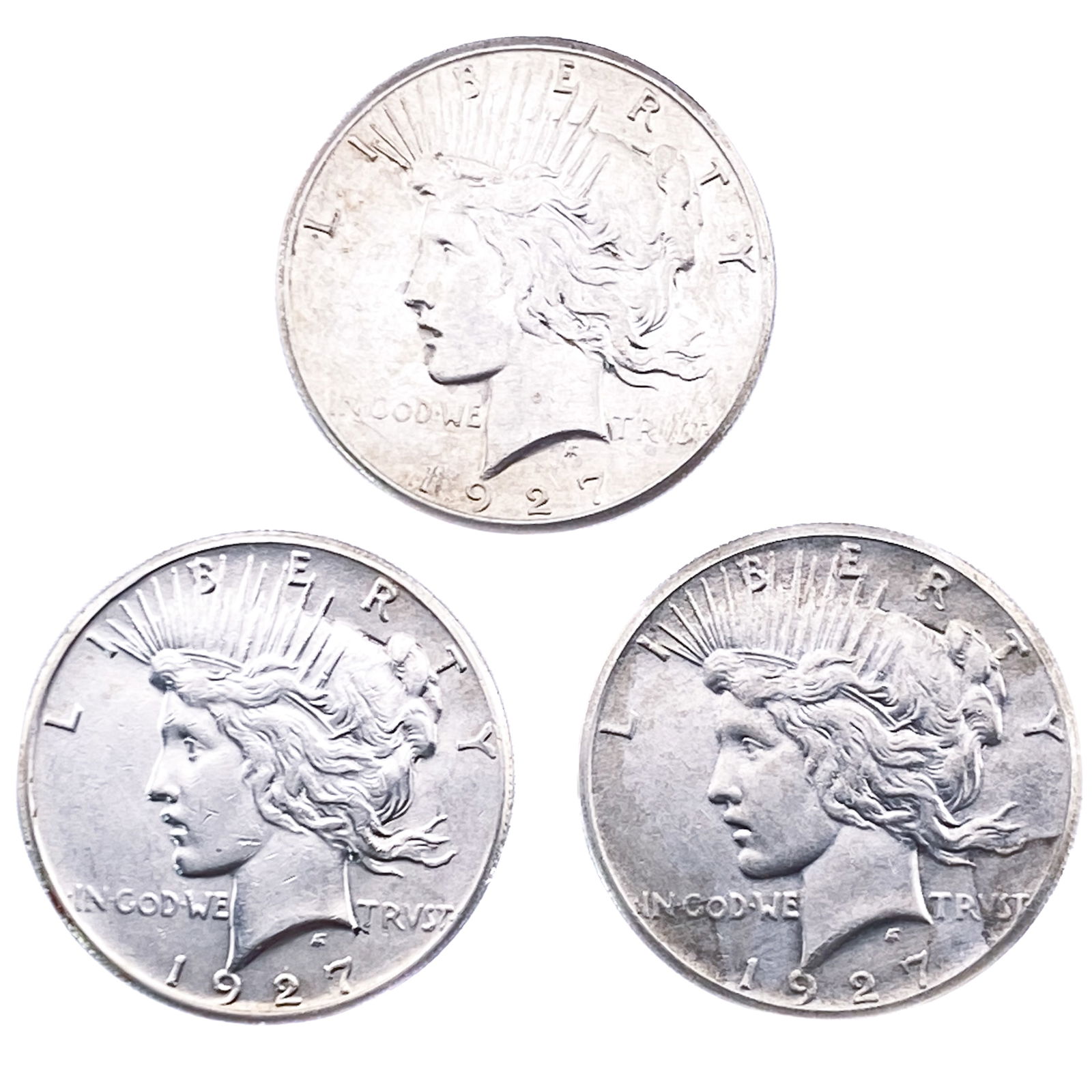 [3 Coins] 1927 Silver Peace Dollar (1 of 2)