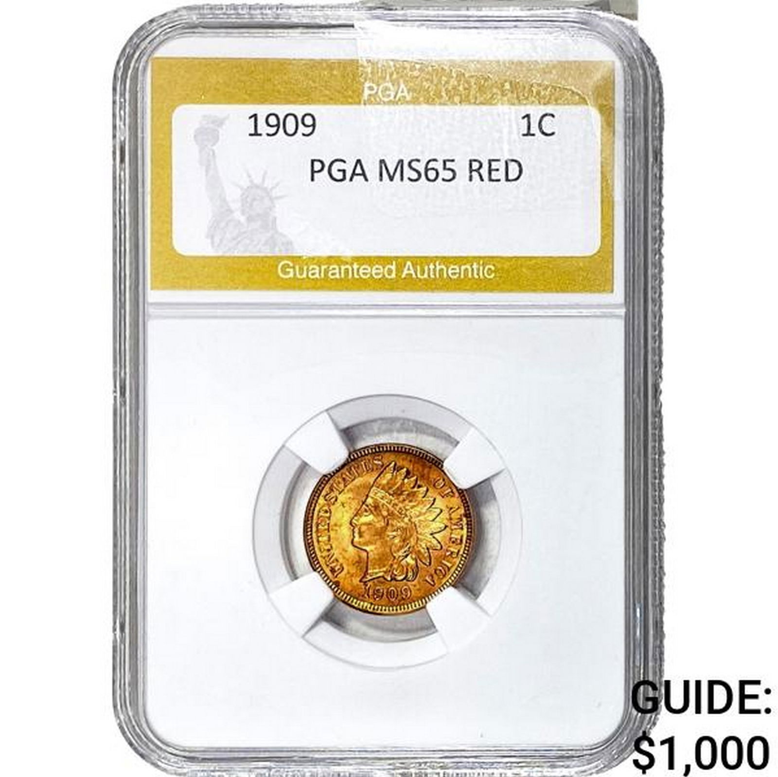 1909 Indian Head Cent PGA MS65 RED (1 of 2)