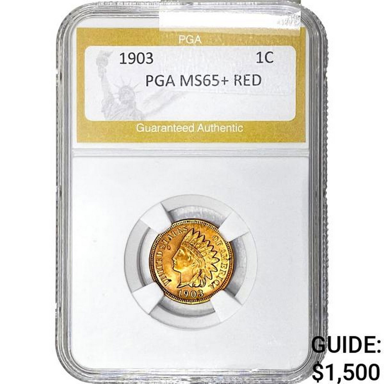 1903 Indian Head Cent PGA MS65+ RED (1 of 2)