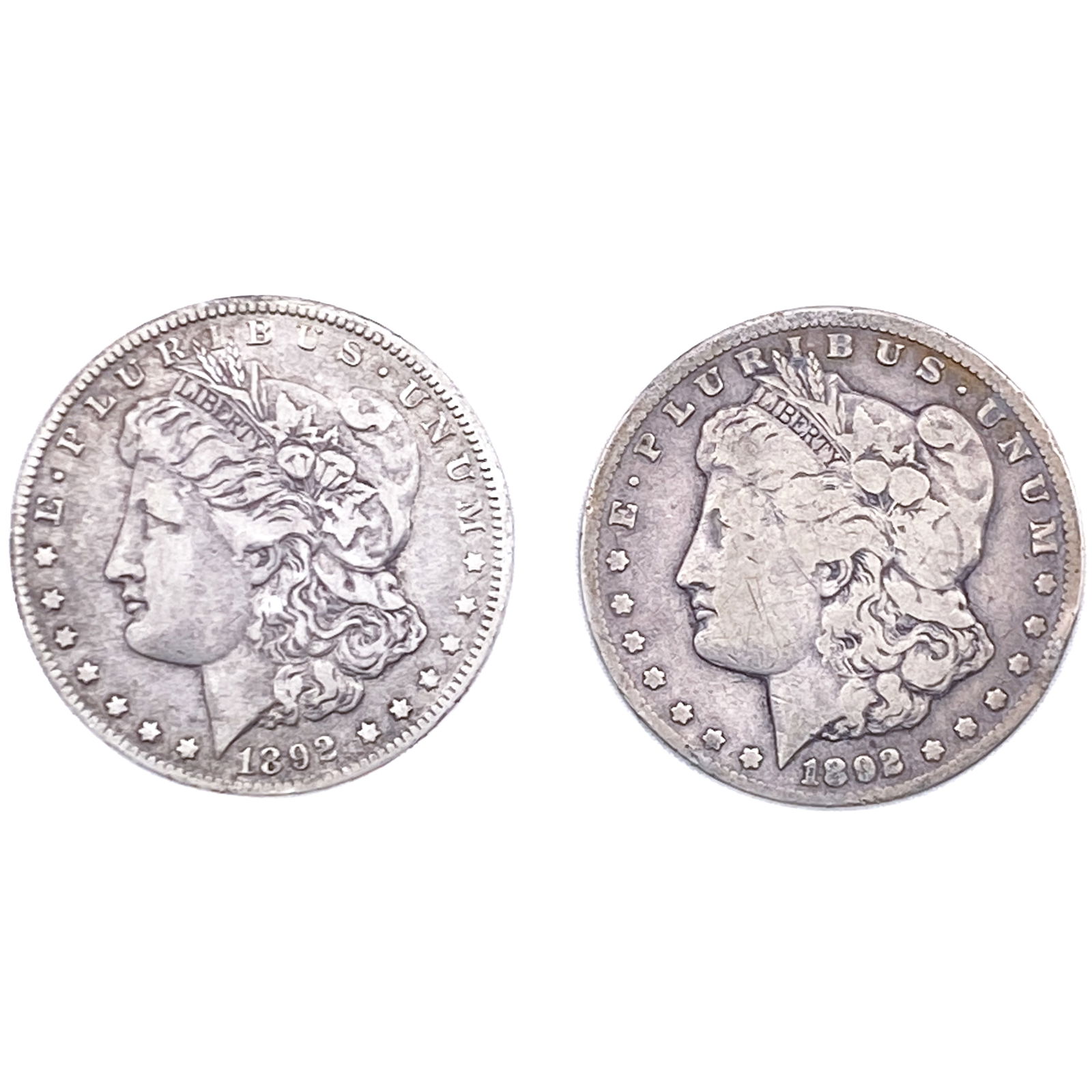 [2 Coins] 1892 Morgan Silver Dollar (1 of 2)