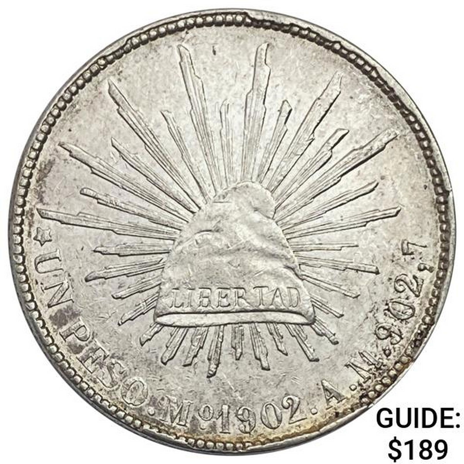 1902Mo AM Mexico Silver Peso CHOICE AU (1 of 2)