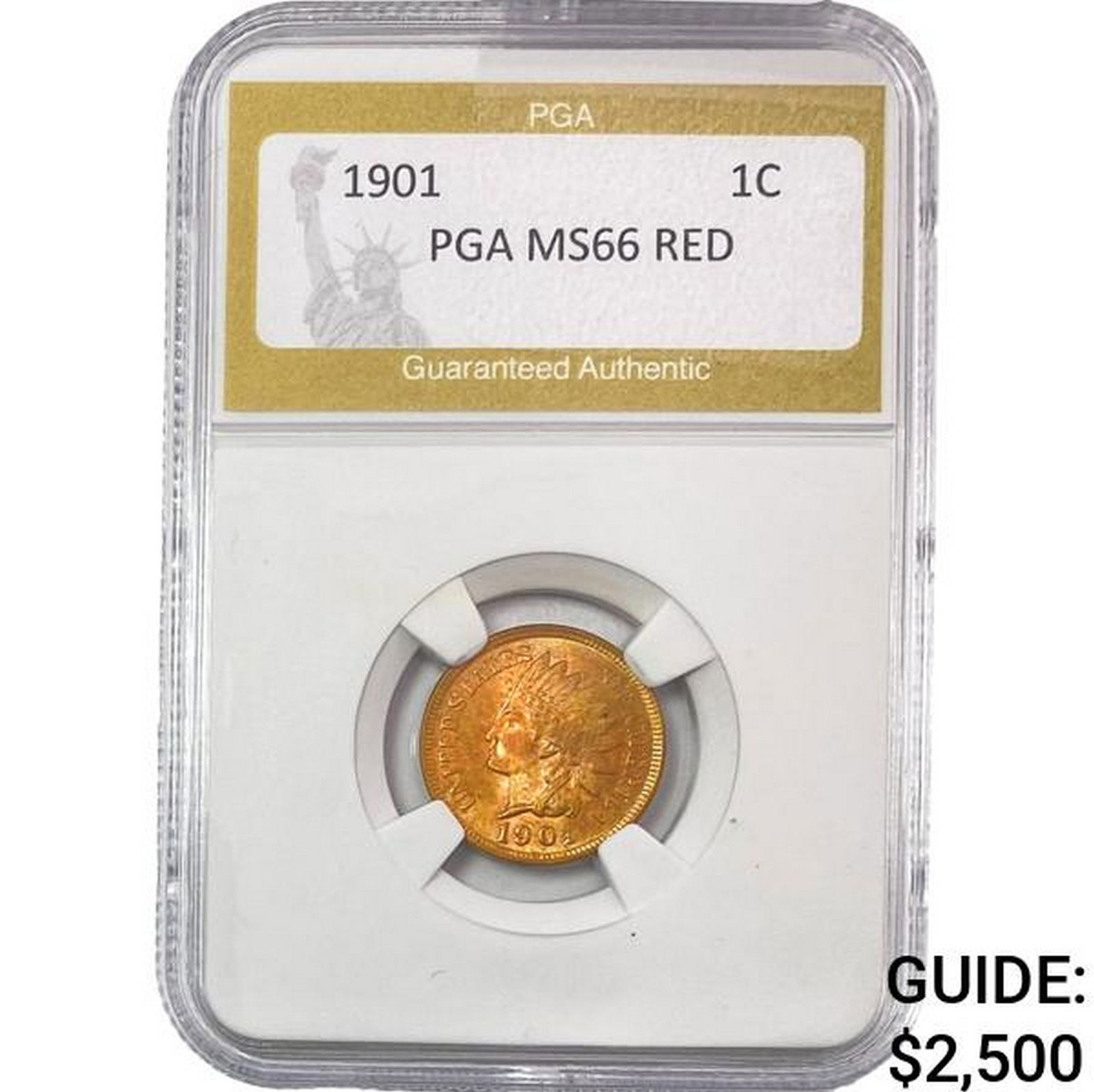 1901 Indian Head Cent PGA MS66 RED (1 of 2)