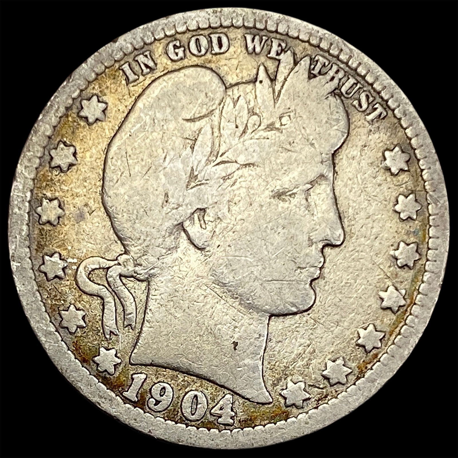 1904-O Silver Barber Quarter NICELY  CIRCULATED (1 of 2)