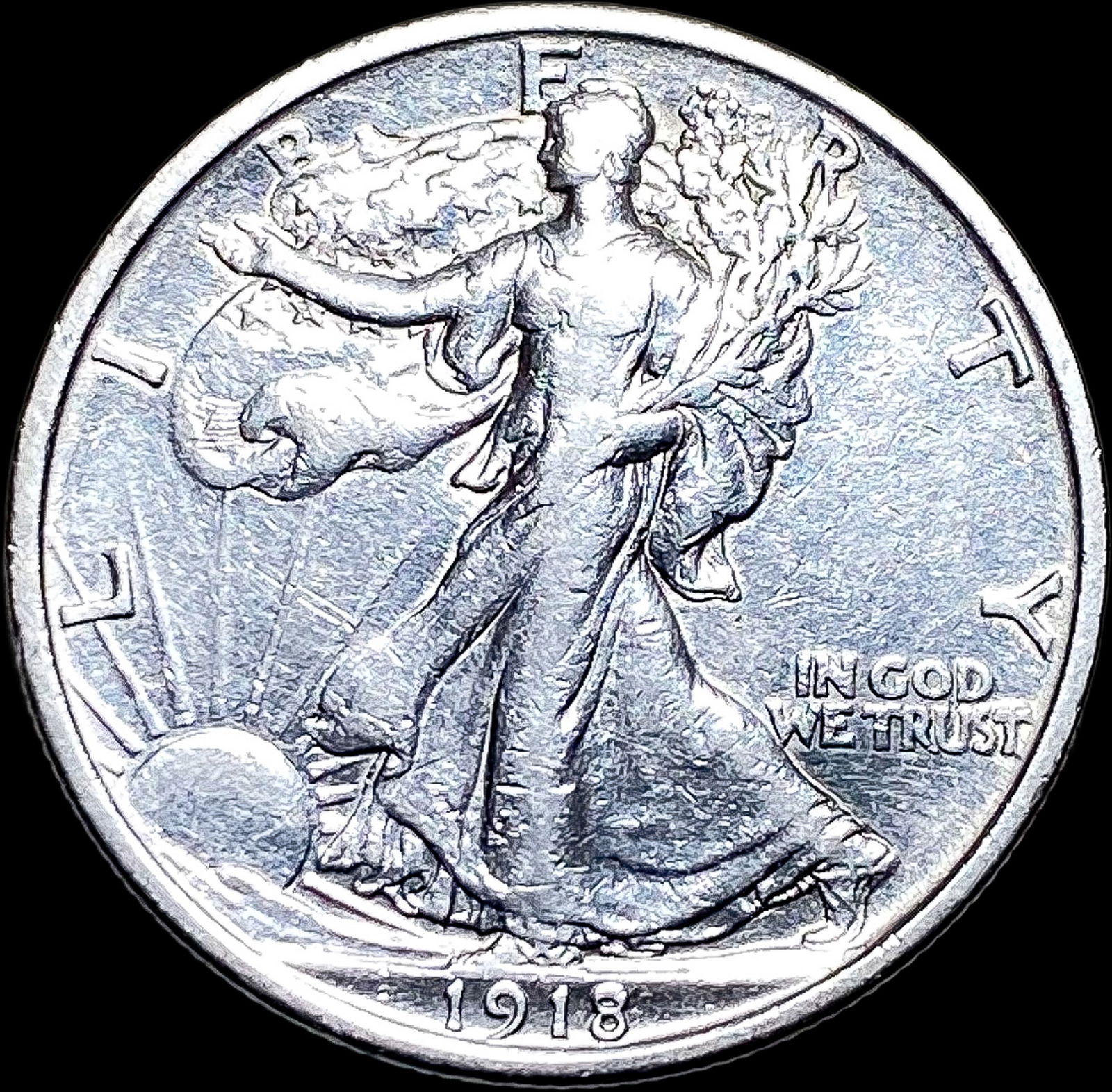 1918 Walking Liberty Half Dollar NEARLY  UNCIRCULATED (1 of 2)