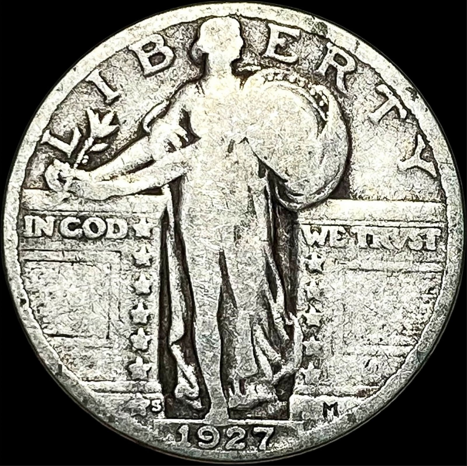 1927-S Silver Standing Liberty Quarter NICELY CIRCULATED (1 of 2)