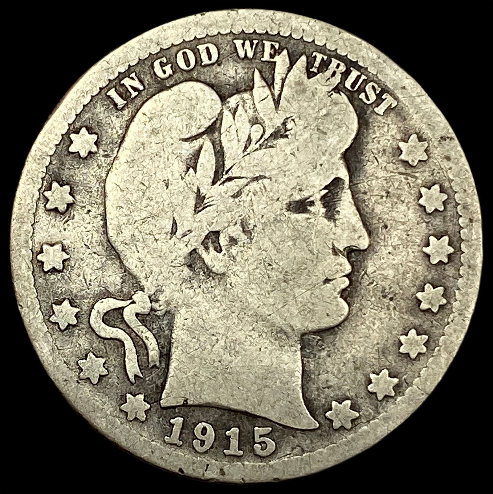 1915-S Silver Barber Quarter NICELY  CIRCULATED (1 of 2)