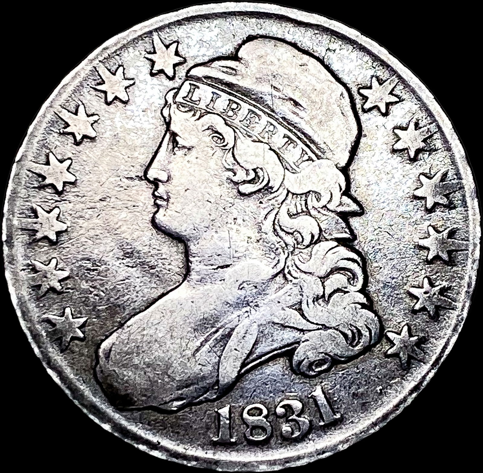 1831 Capped Bust Half Dollar LIGHTLY  CIRCULATED (1 of 2)