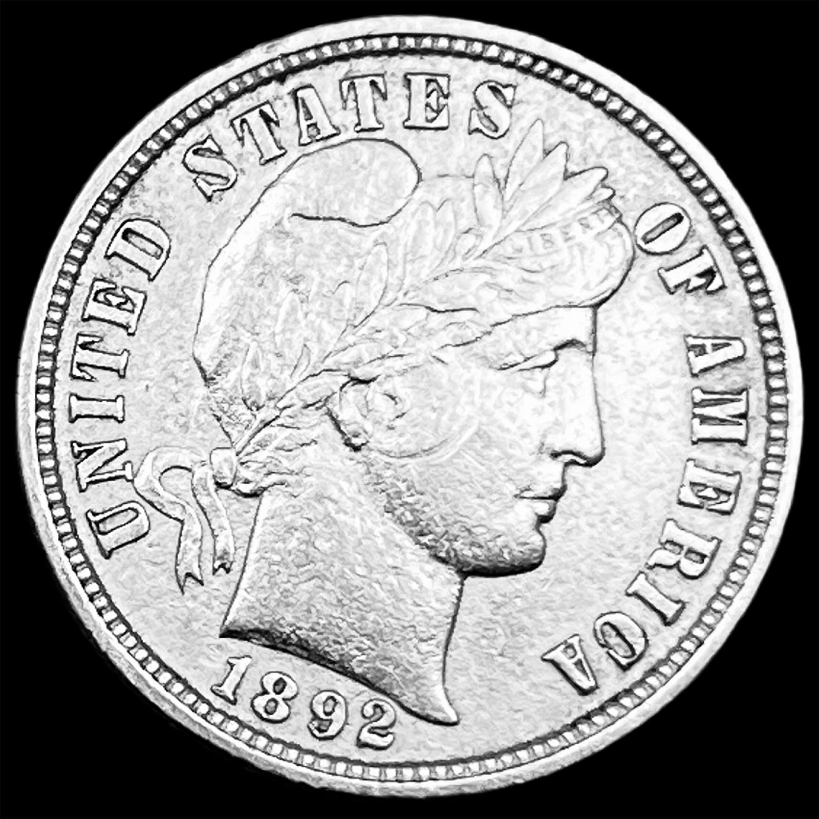 1892 Silver Barber Dime CLOSELY UNCIRCULATED (1 of 2)