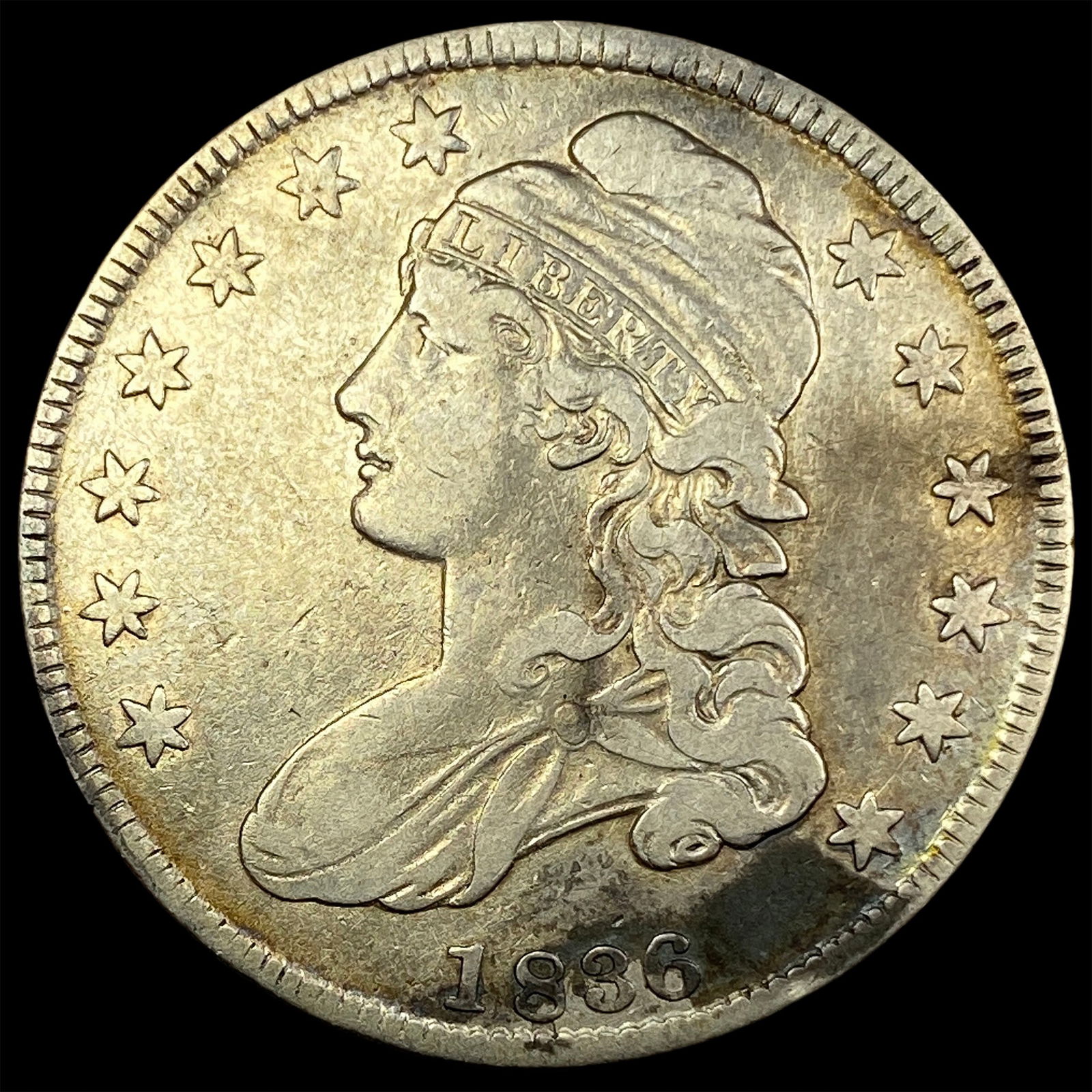 1836 Capped Bust Half Dollar LIGHTLY  CIRCULATED (1 of 2)