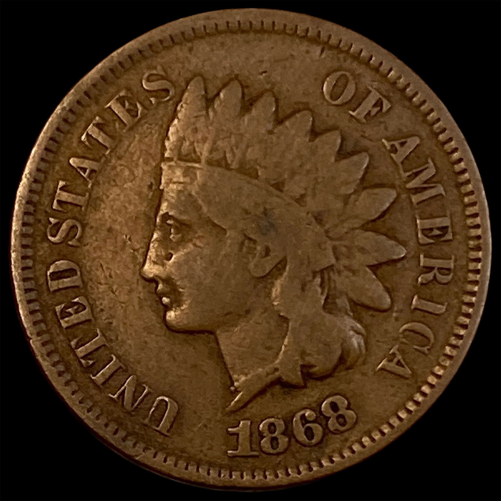 1868 Indian Head Cent NICELY CIRCULATED (1 of 2)