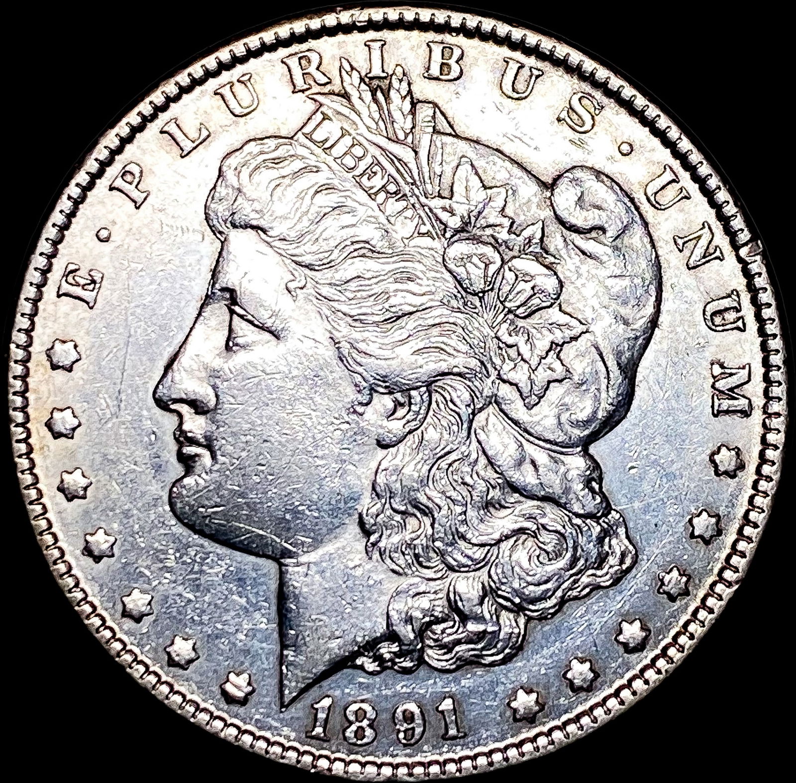 1891-CC Silver Morgan Dollar CLOSELY  UNCIRCULATED (1 of 2)