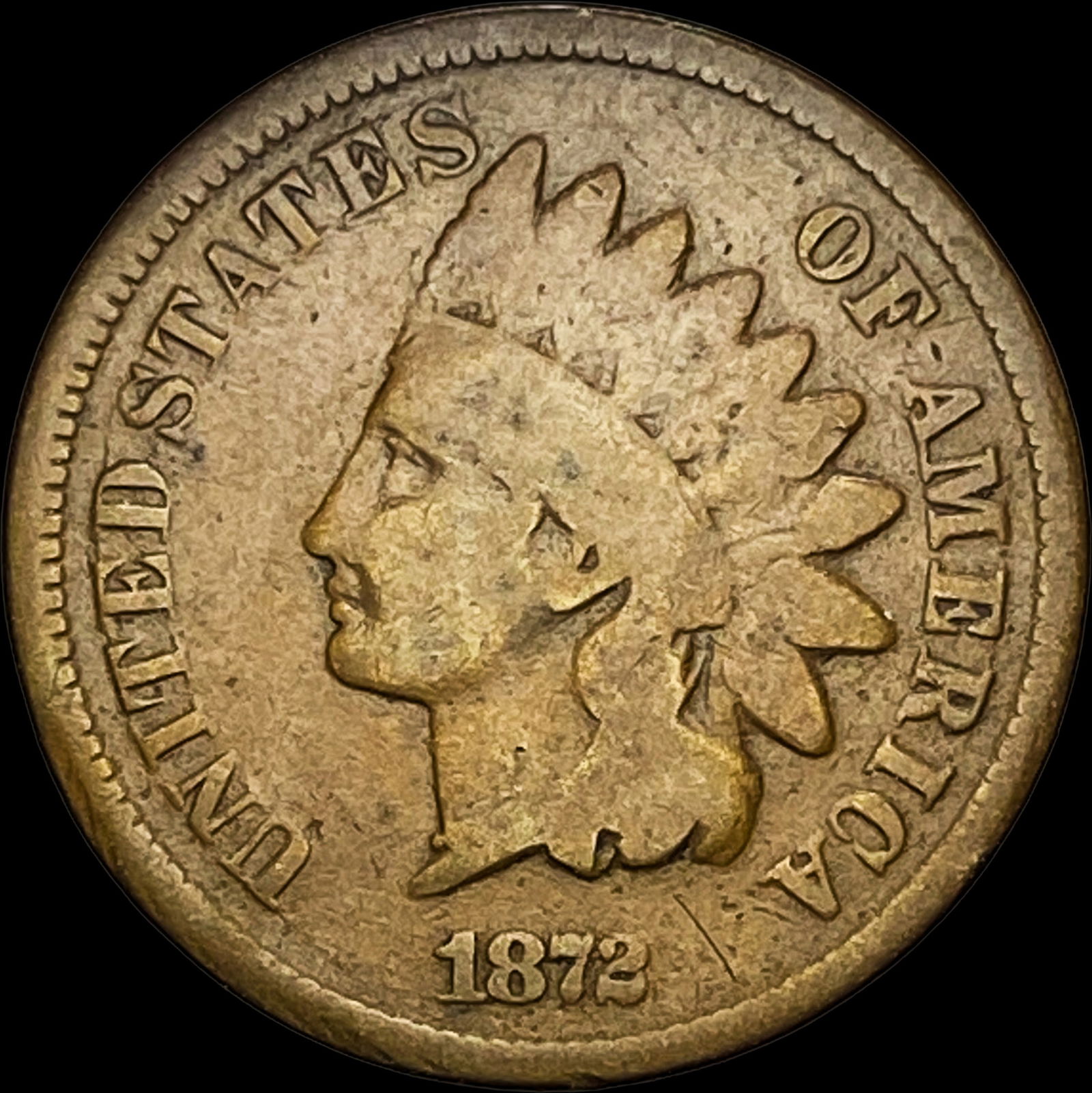 1872 Indian Head Cent NICELY CIRCULATED (1 of 2)