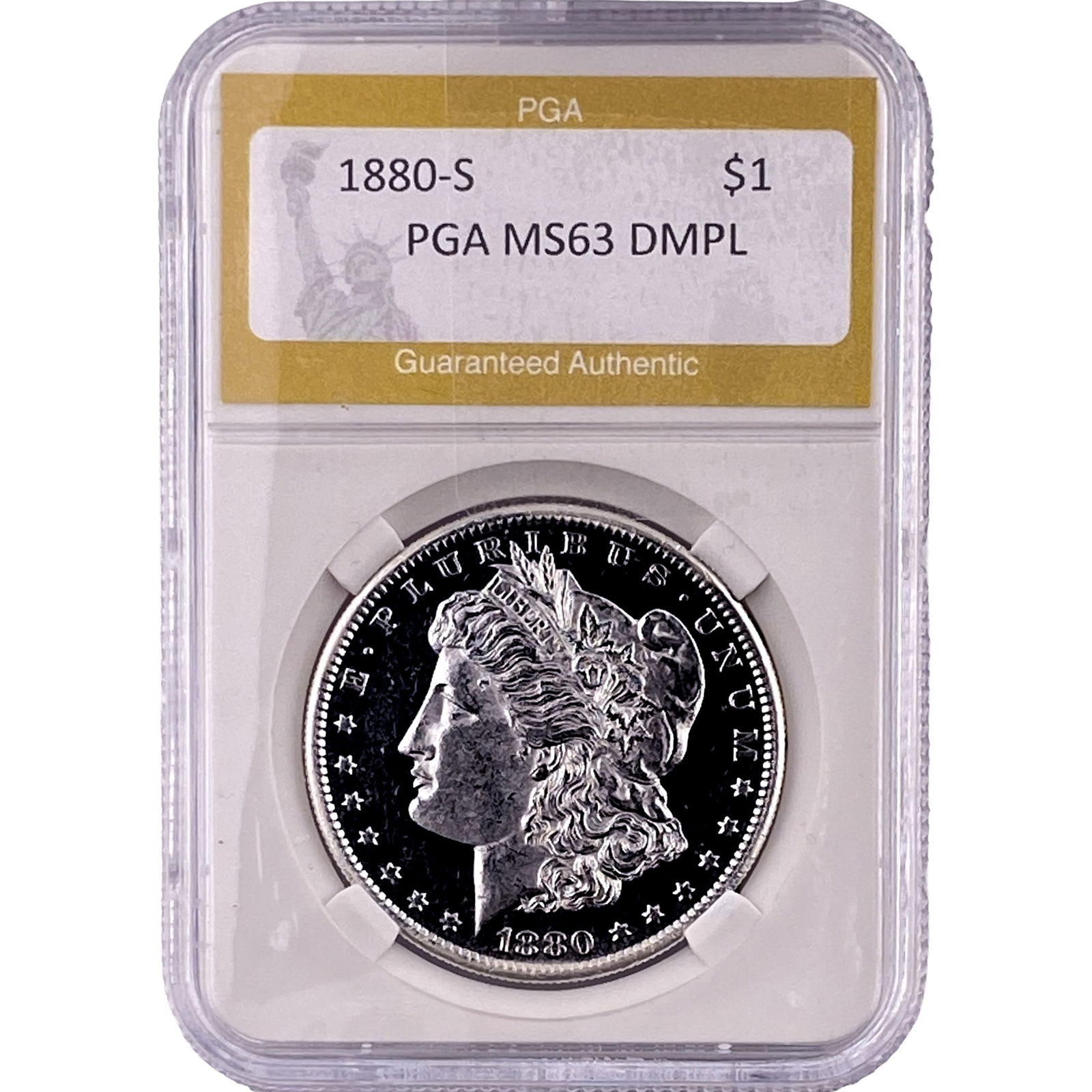 1880-S Morgan Silver Dollar PGA MS63 DMPL (1 of 2)