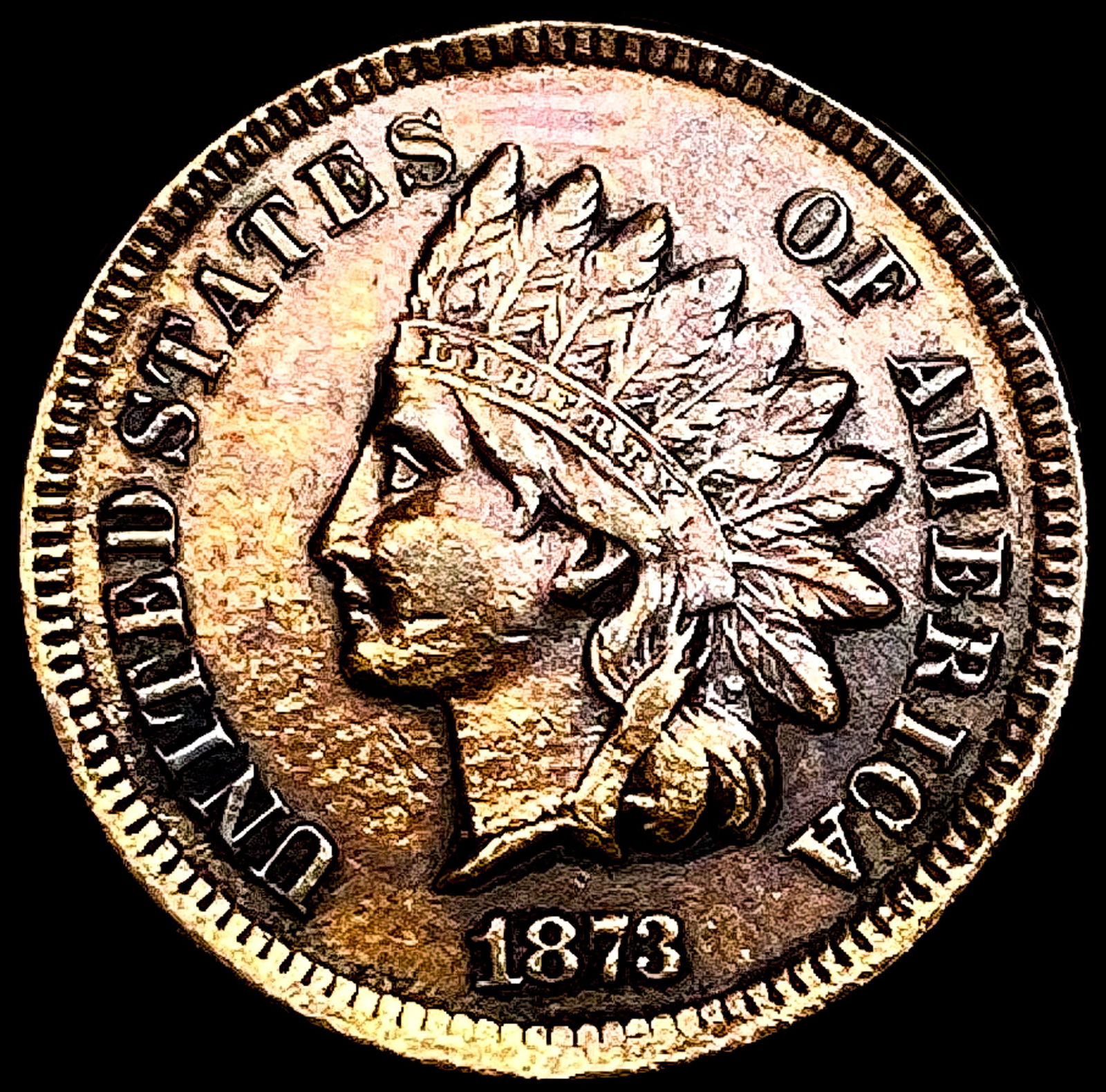 1873 Indian Head Cent NEARLY UNCIRCULATED (1 of 2)