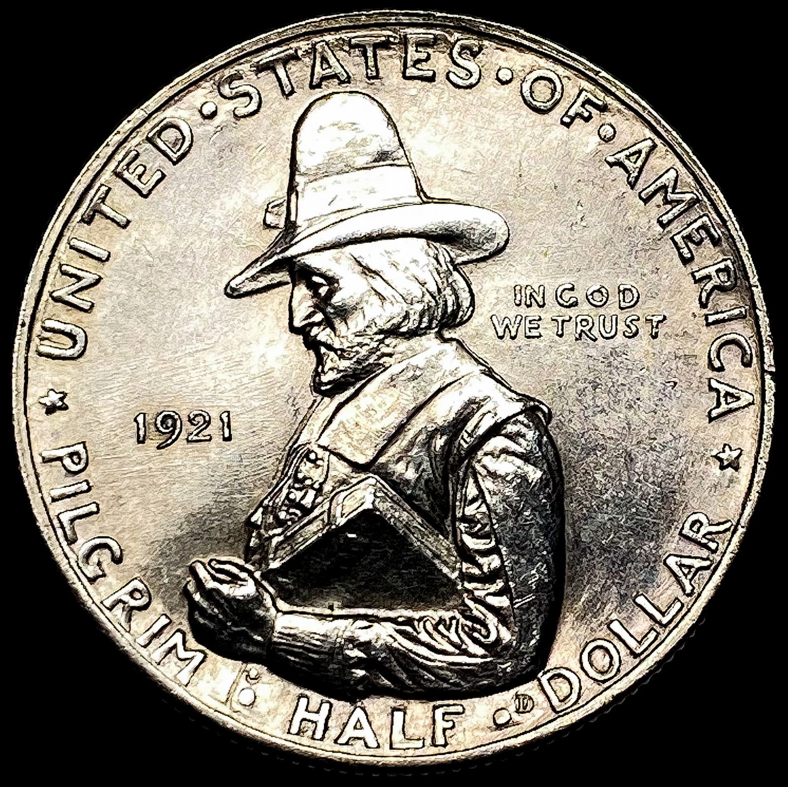 1921 Silver Pilgrim Half Dollar UNCIRCULATED (1 of 2)