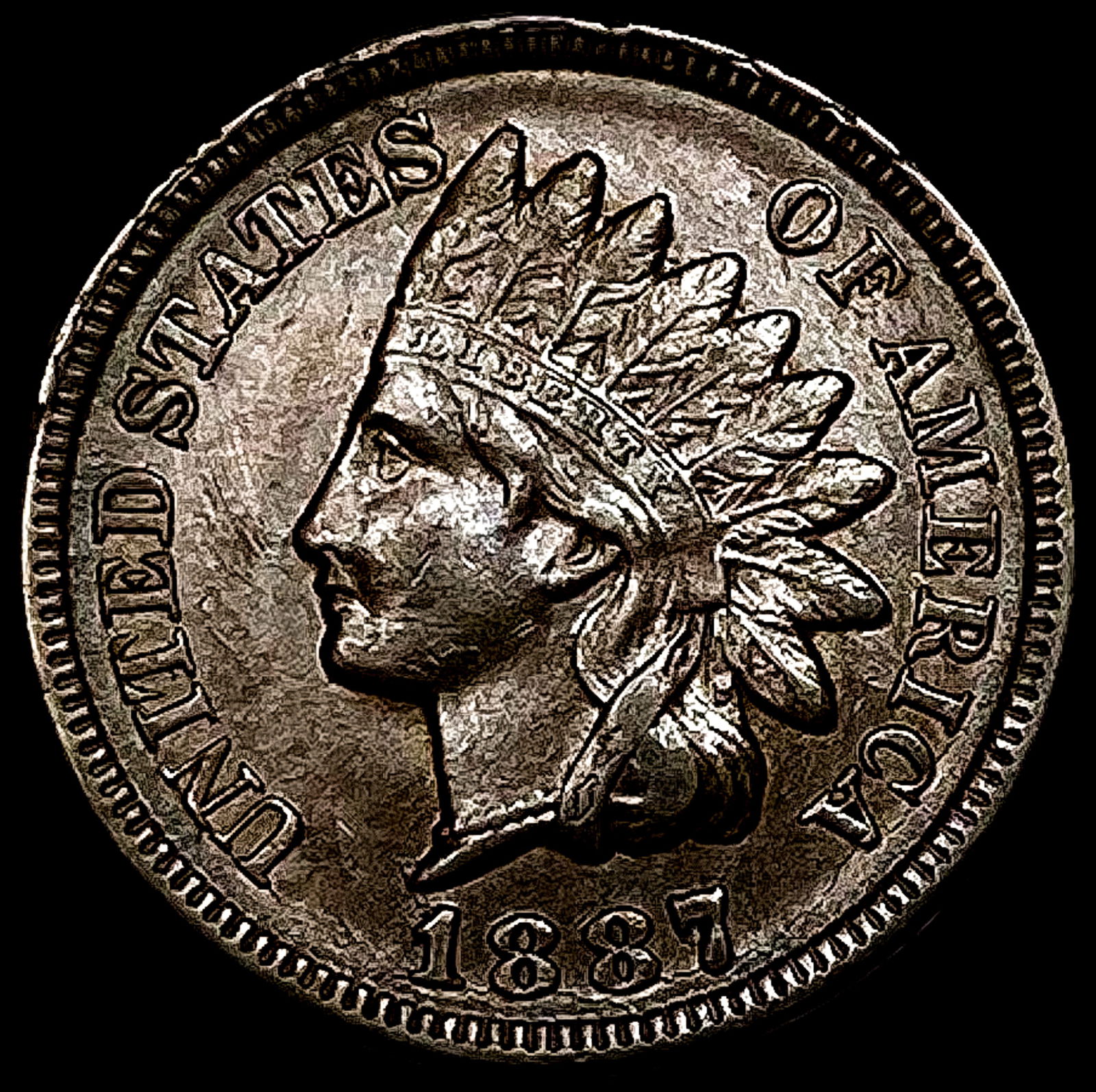 1887 Indian Head Cent CLOSELY UNCIRCULATED (1 of 2)