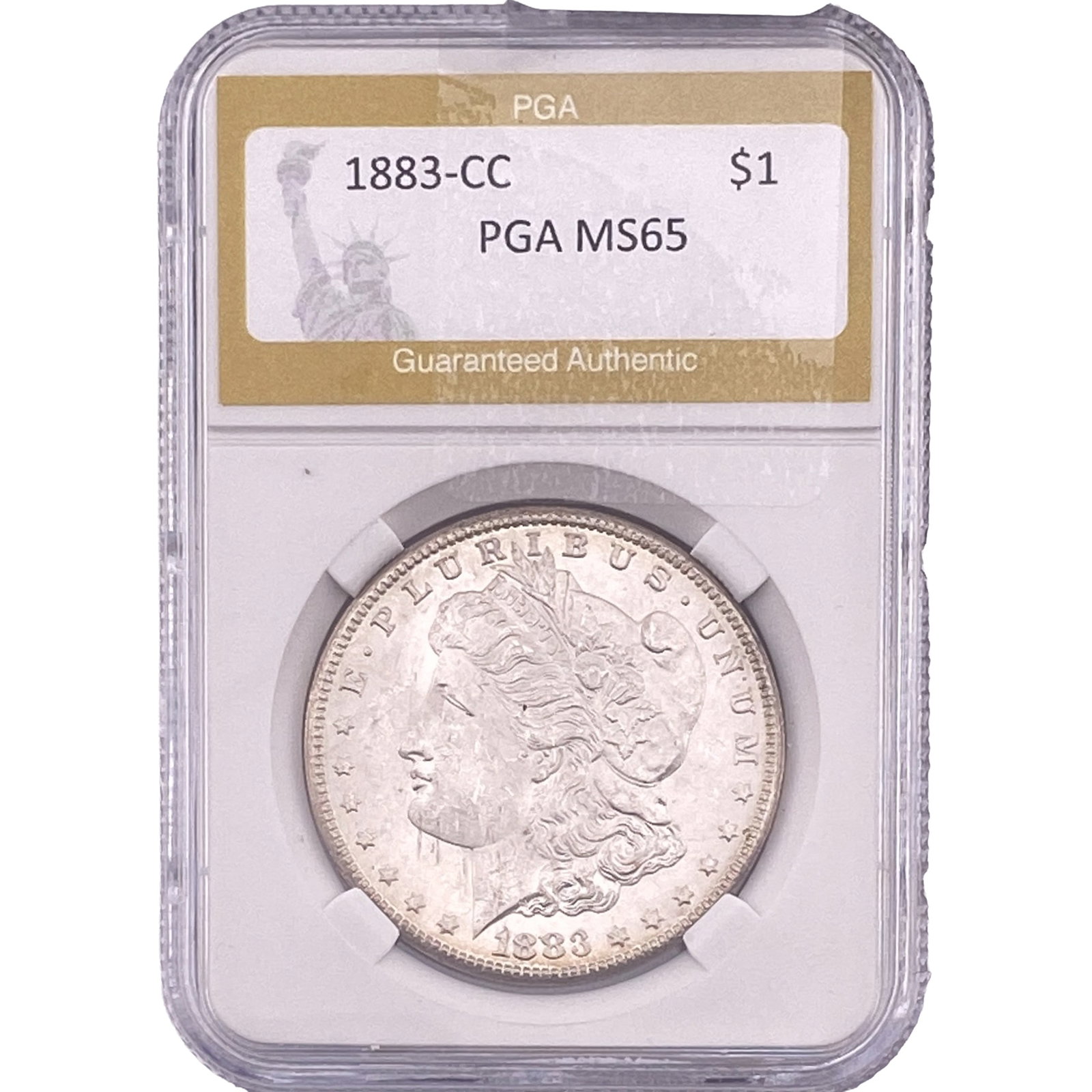 1883-CC Morgan Silver Dollar PGA MS65: 1883-CC Morgan Silver Dollar PGA MS65