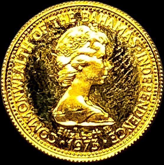 1975 Bahamas .0805oz Gold 50 Dollars CHOICE PROOF: 1975 Bahamas .0805oz Gold 50 Dollars CHOICE PROOF